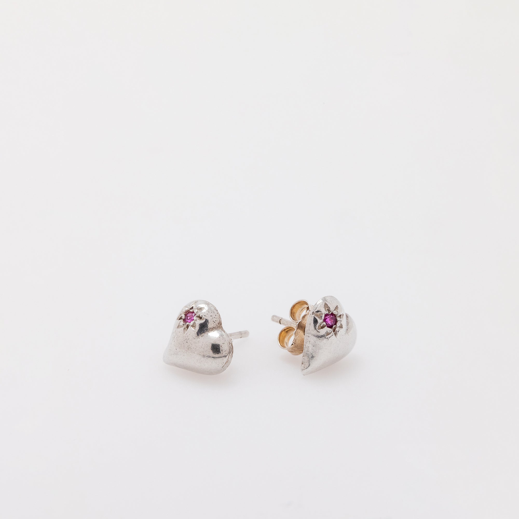 Mini Sunburst Heart Studs