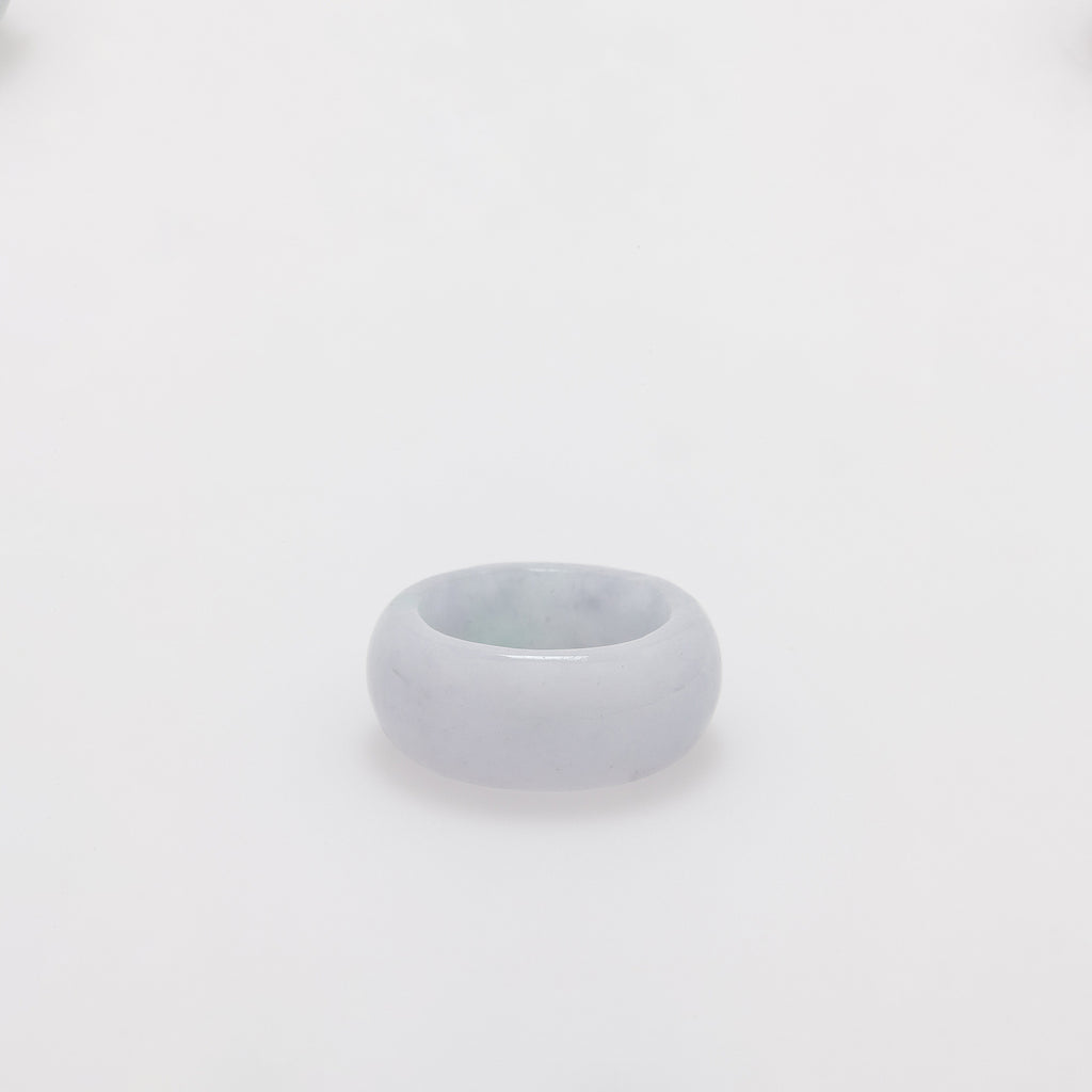 Thick Natural White Jade Ring Band