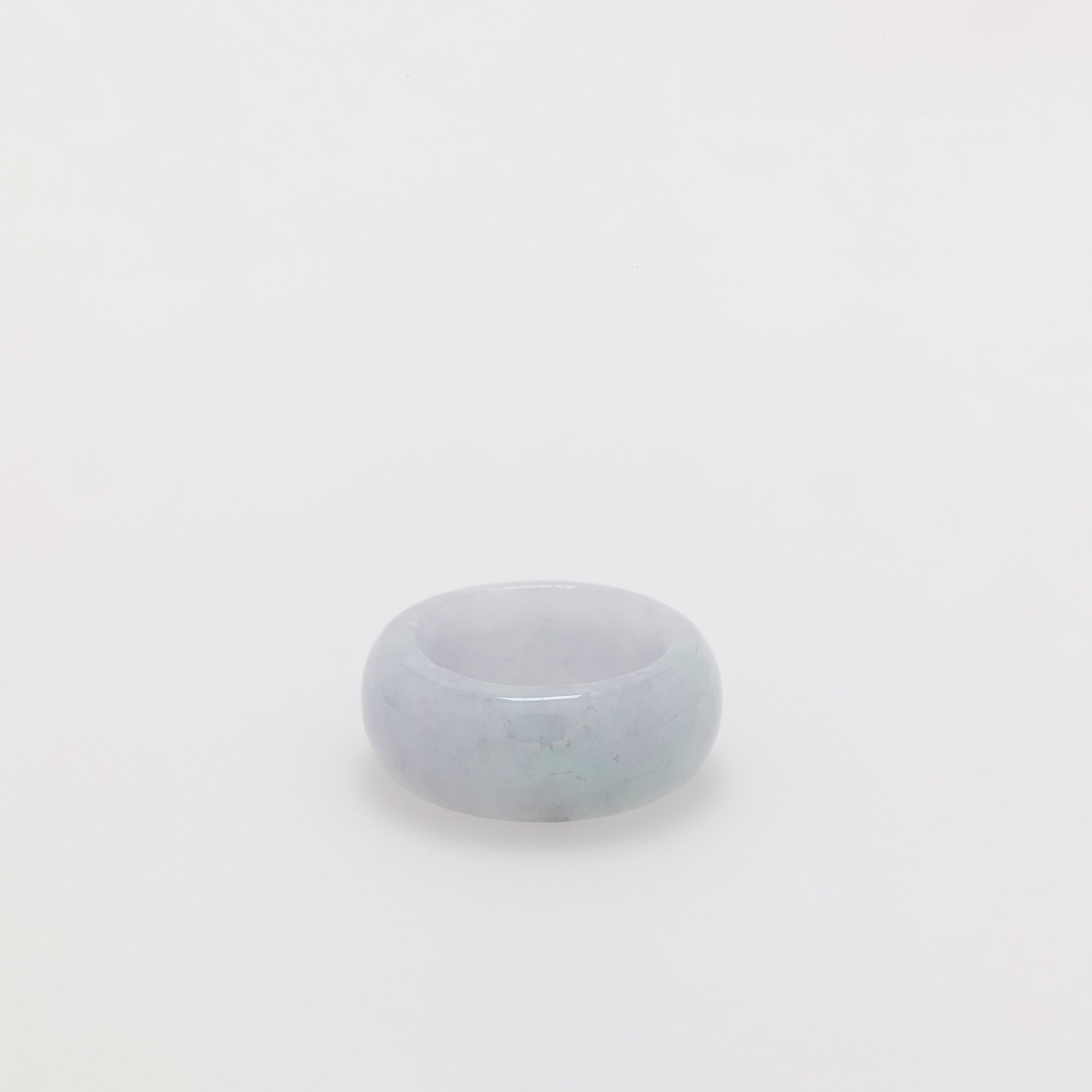 Thick Natural White Jade Ring Band