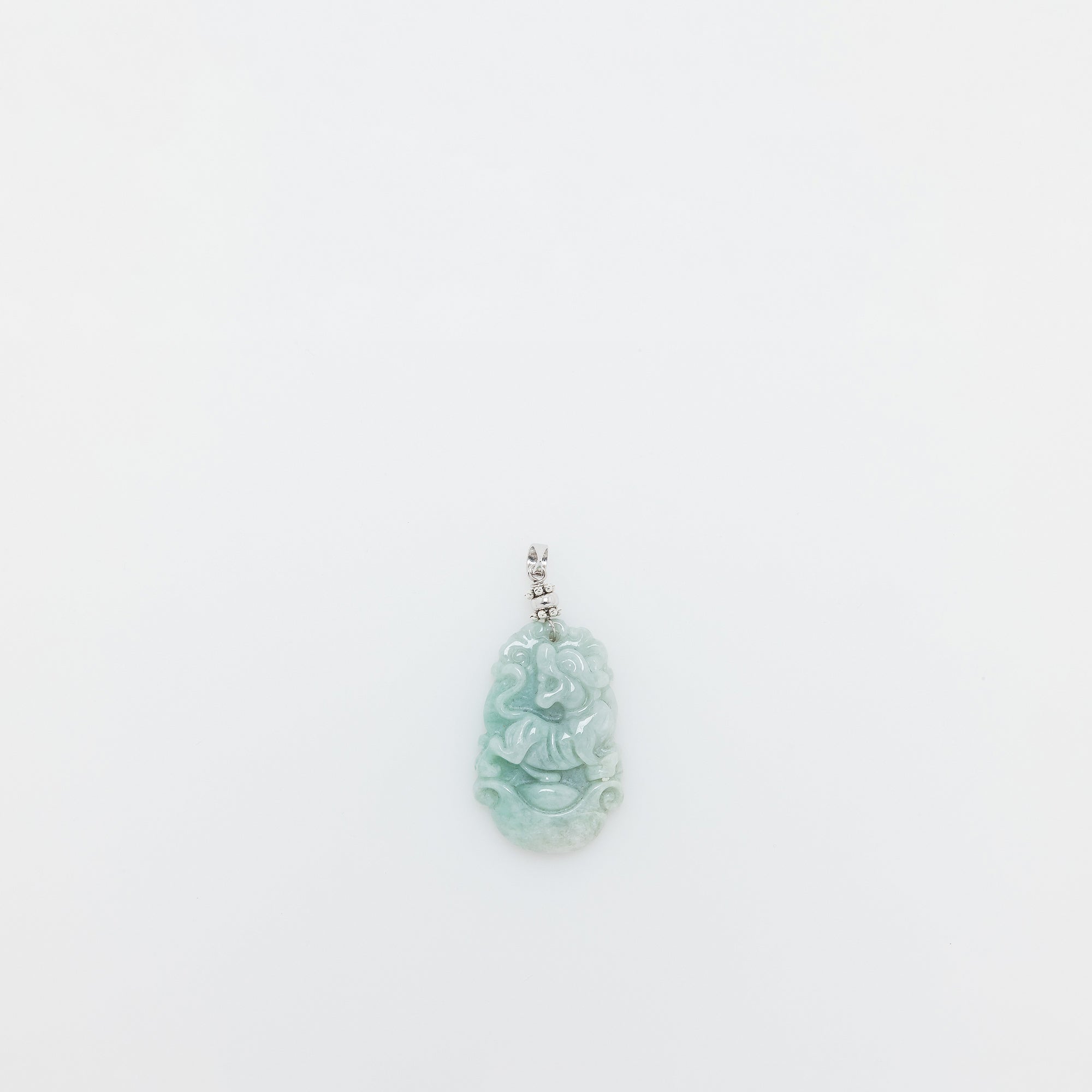 Year of the Tiger Carved Jade Pendant