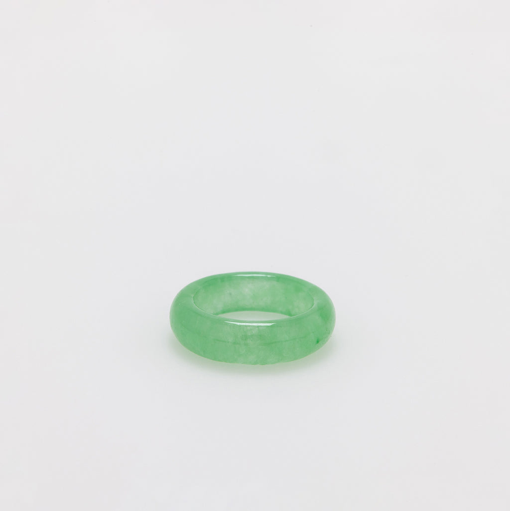 Vibrant Green Jade Band Ring