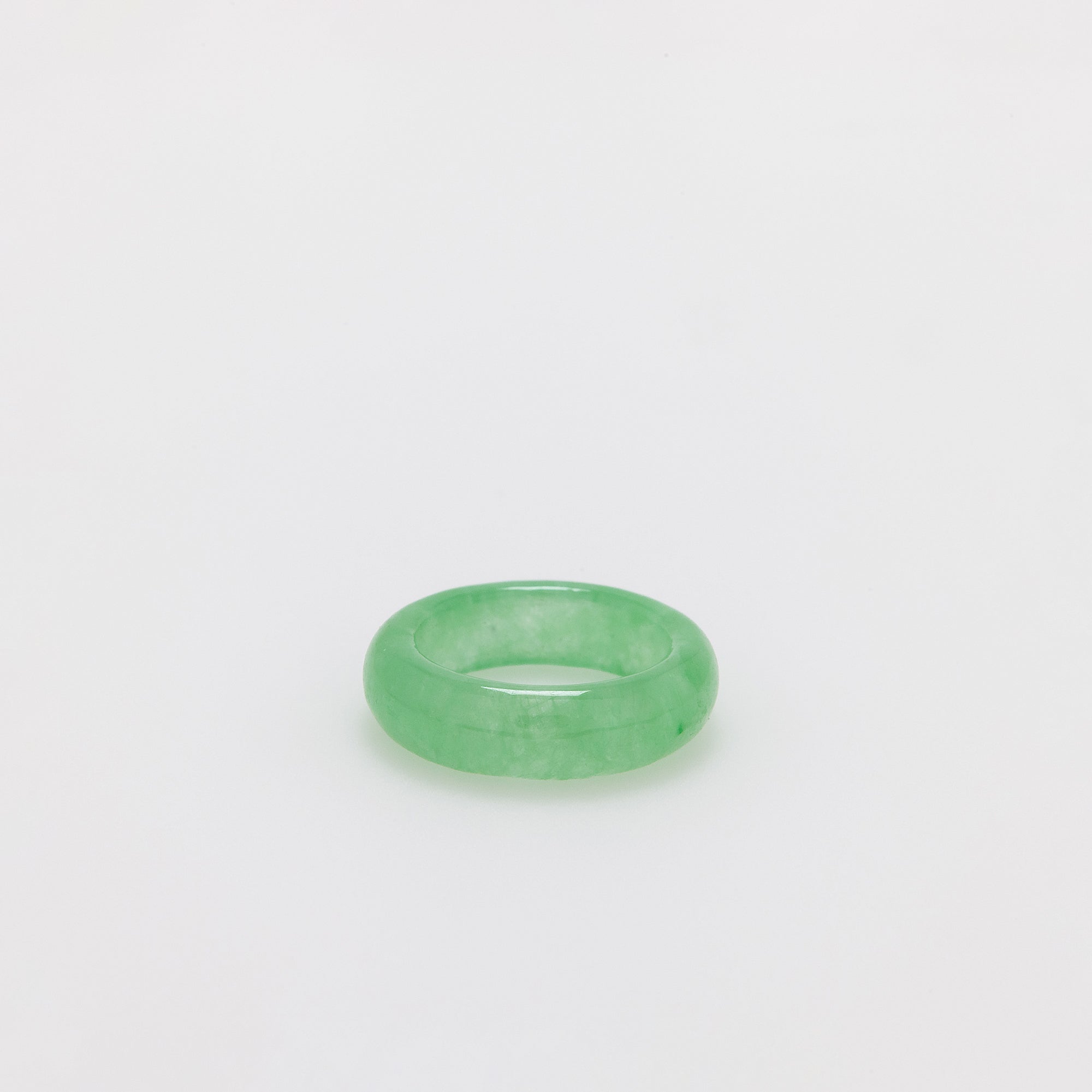 Vibrant Green Jade Band Ring