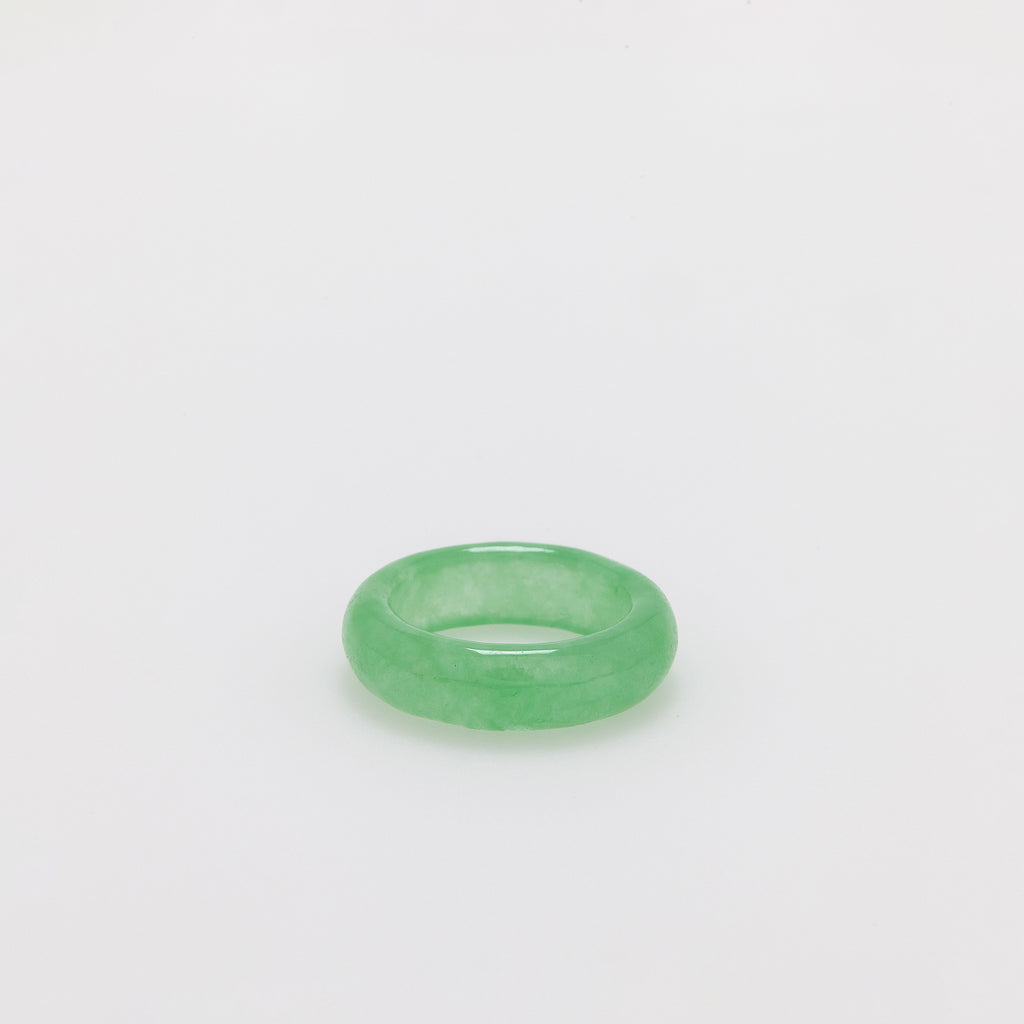 Vibrant Green Jade Band Ring