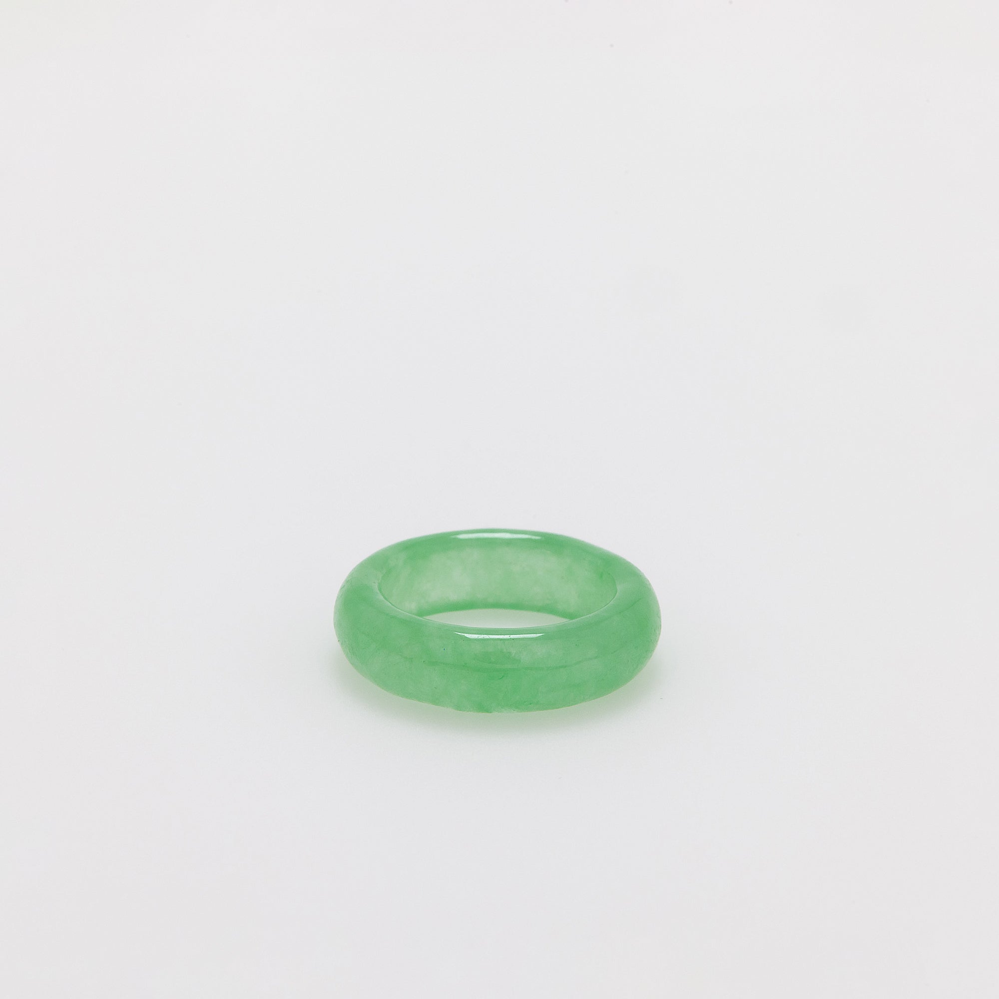 Vibrant Green Jade Band Ring