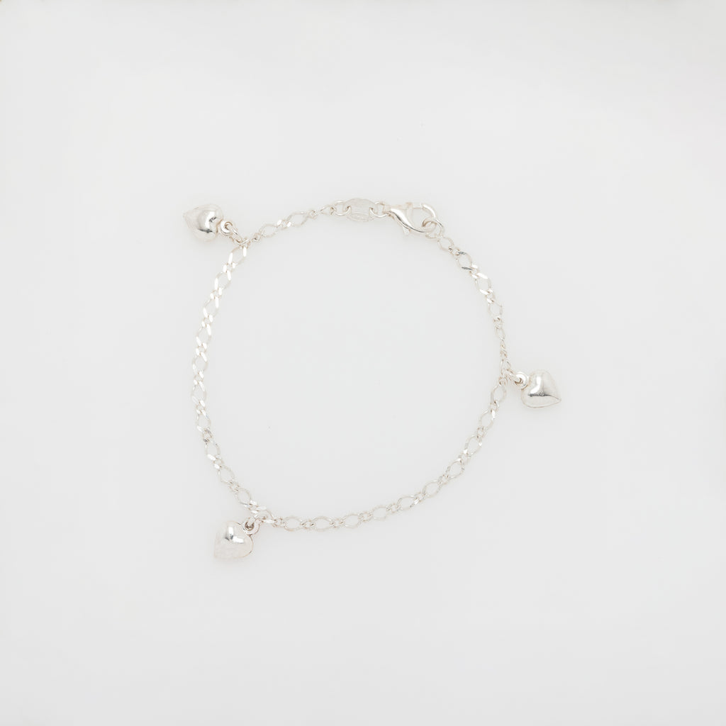 Triple Dangling Hearts Bracelet