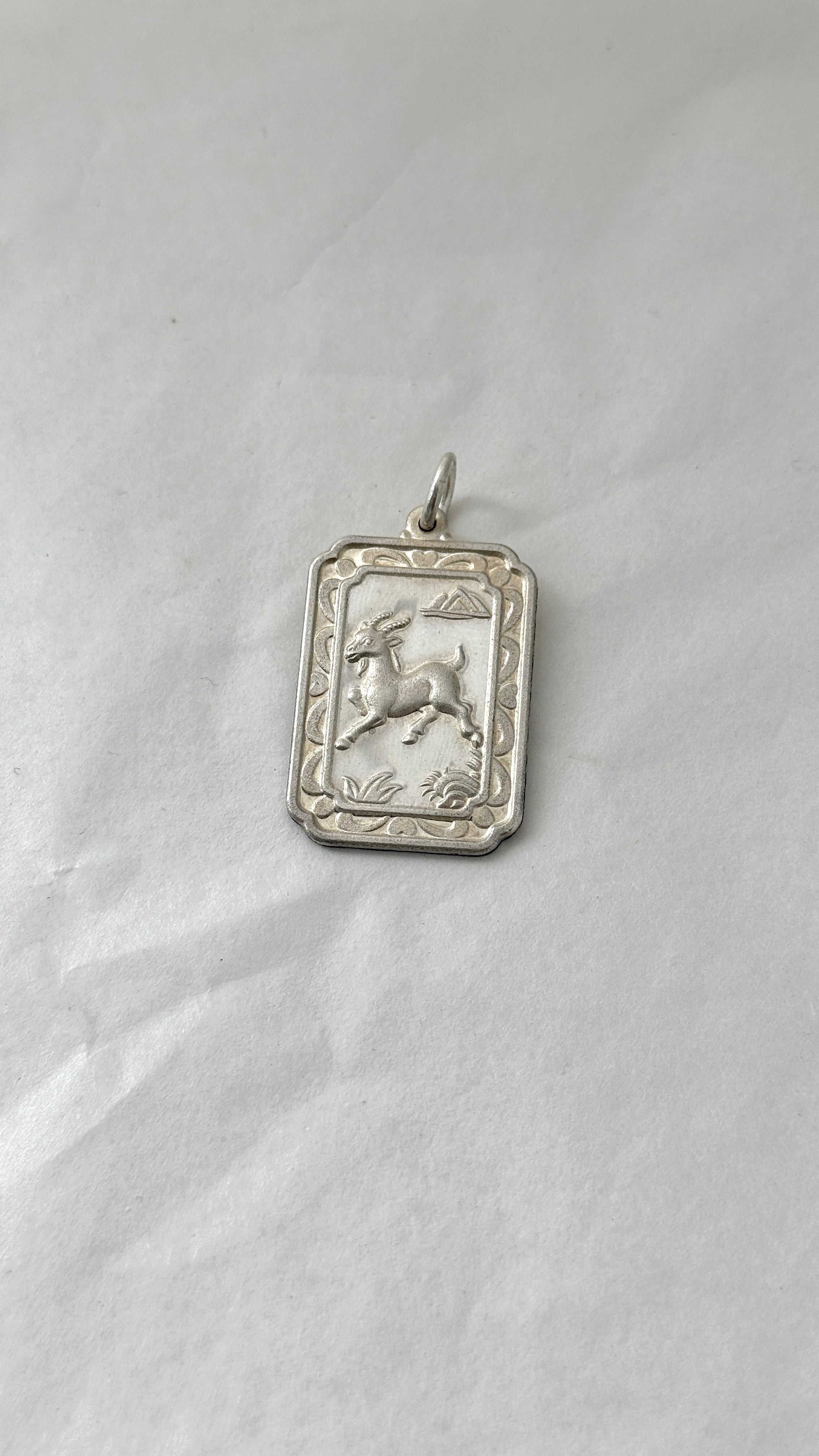 Year of the Goat Silver Coin Medallion Pendant