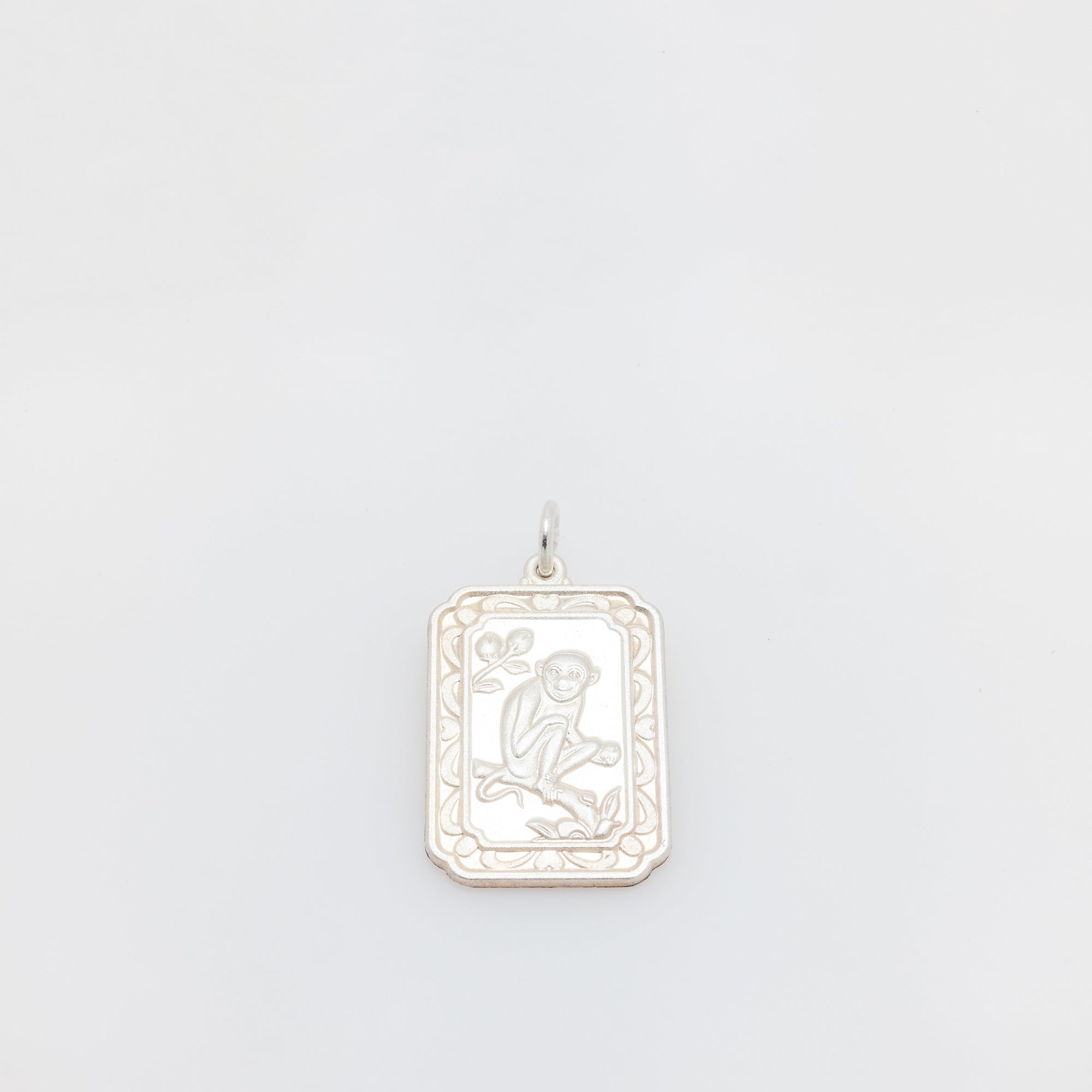 Year of the Monkey Silver Coin Medallion Pendant
