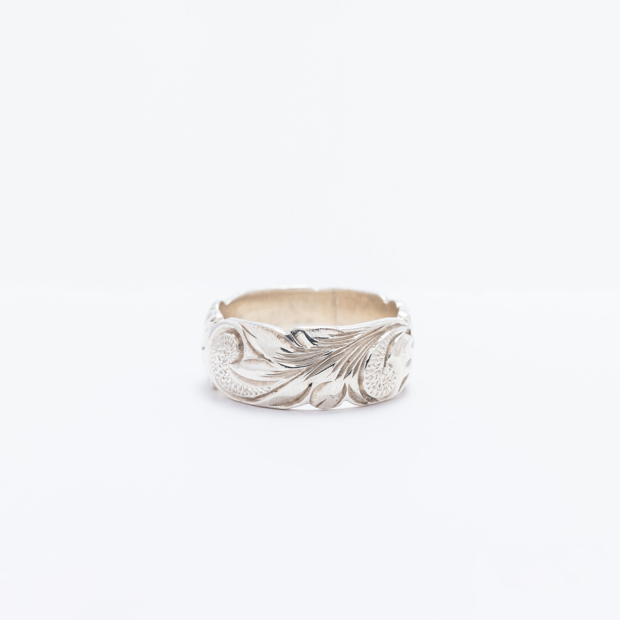 Double Plumeria Heritage Scroll Ring