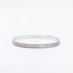 6mm Ku'uipo Bangle with Honu + Hawaiian Heritage Scroll