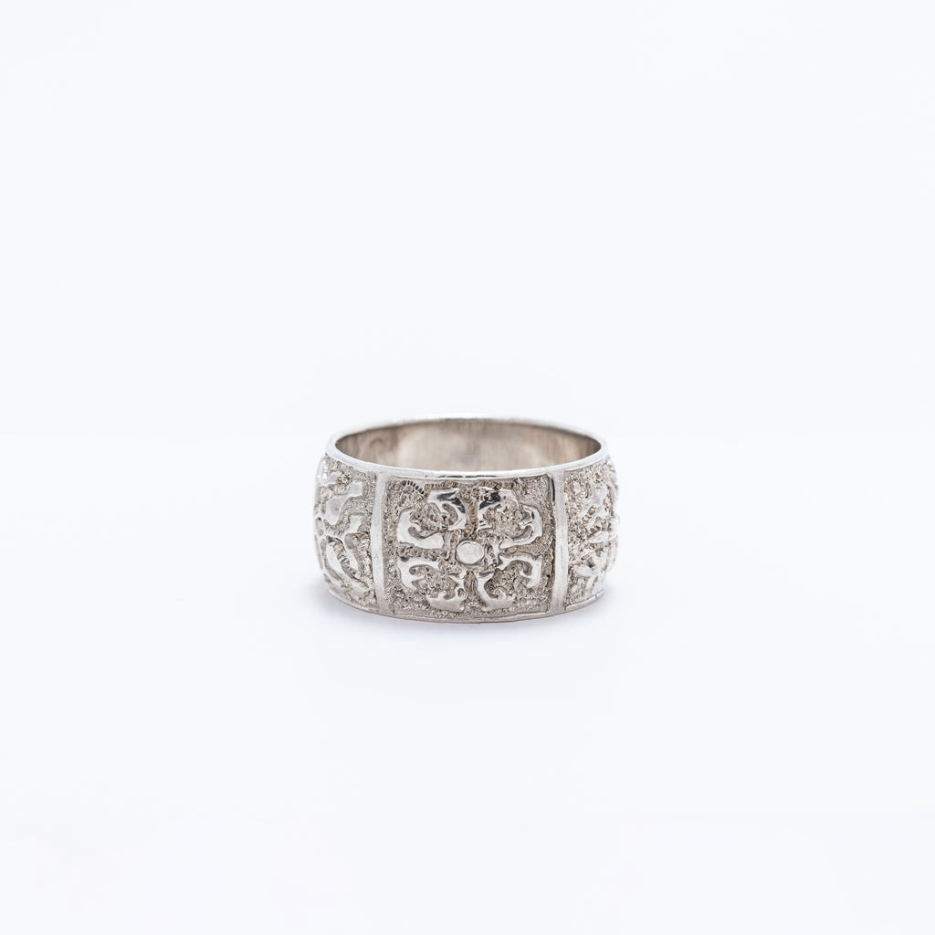 Hawaiian Quilt Cigar Band Style Ring