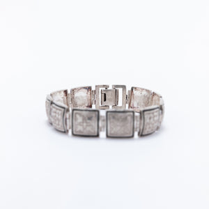 Hawaiian Quilt Bracelet with Black Enamel