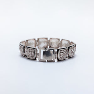 Hawaiian Quilt Bracelet with Black Enamel