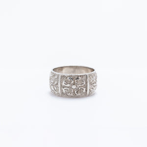 Hawaiian Quilt Cigar Band Style Ring