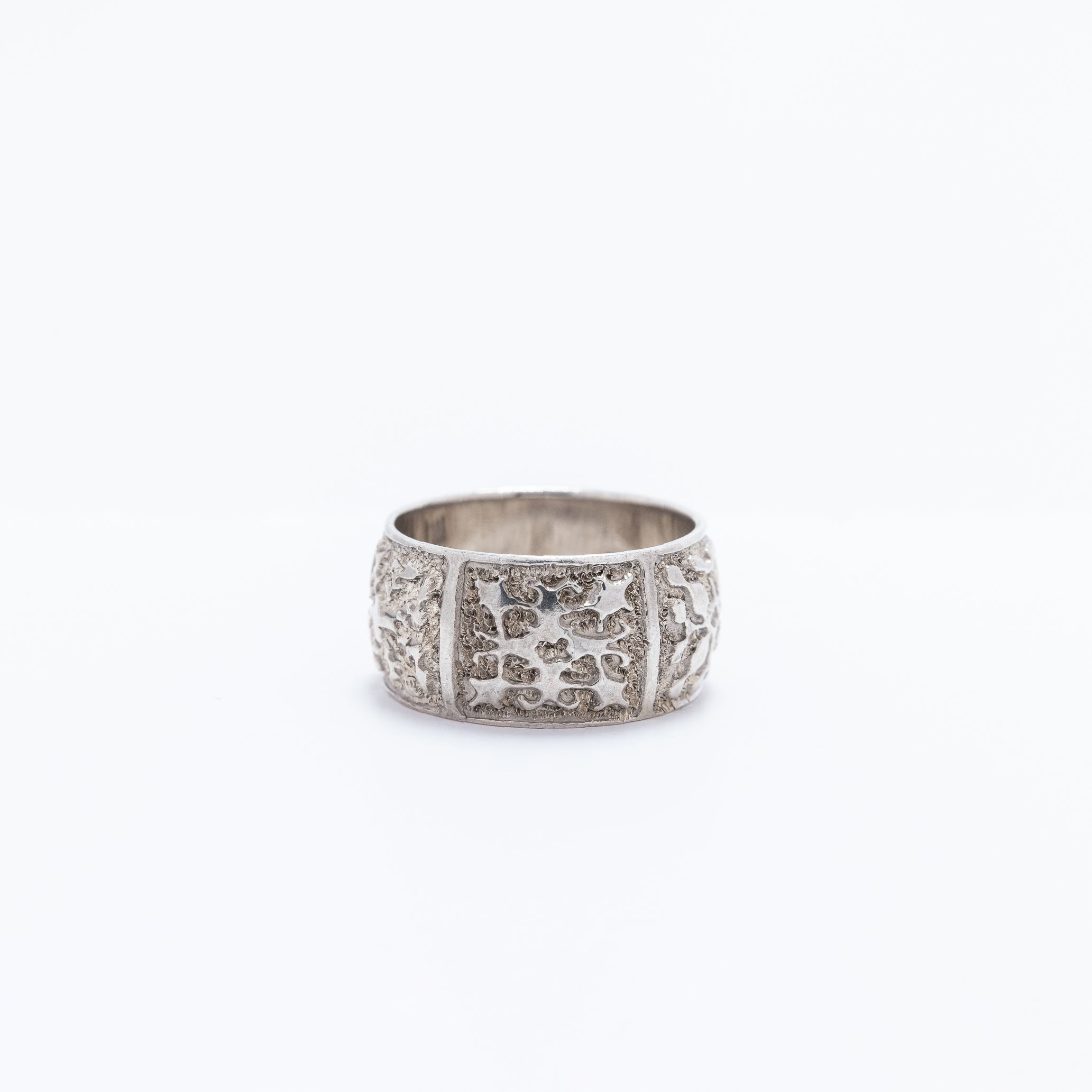 Hawaiian Quilt Cigar Band Style Ring
