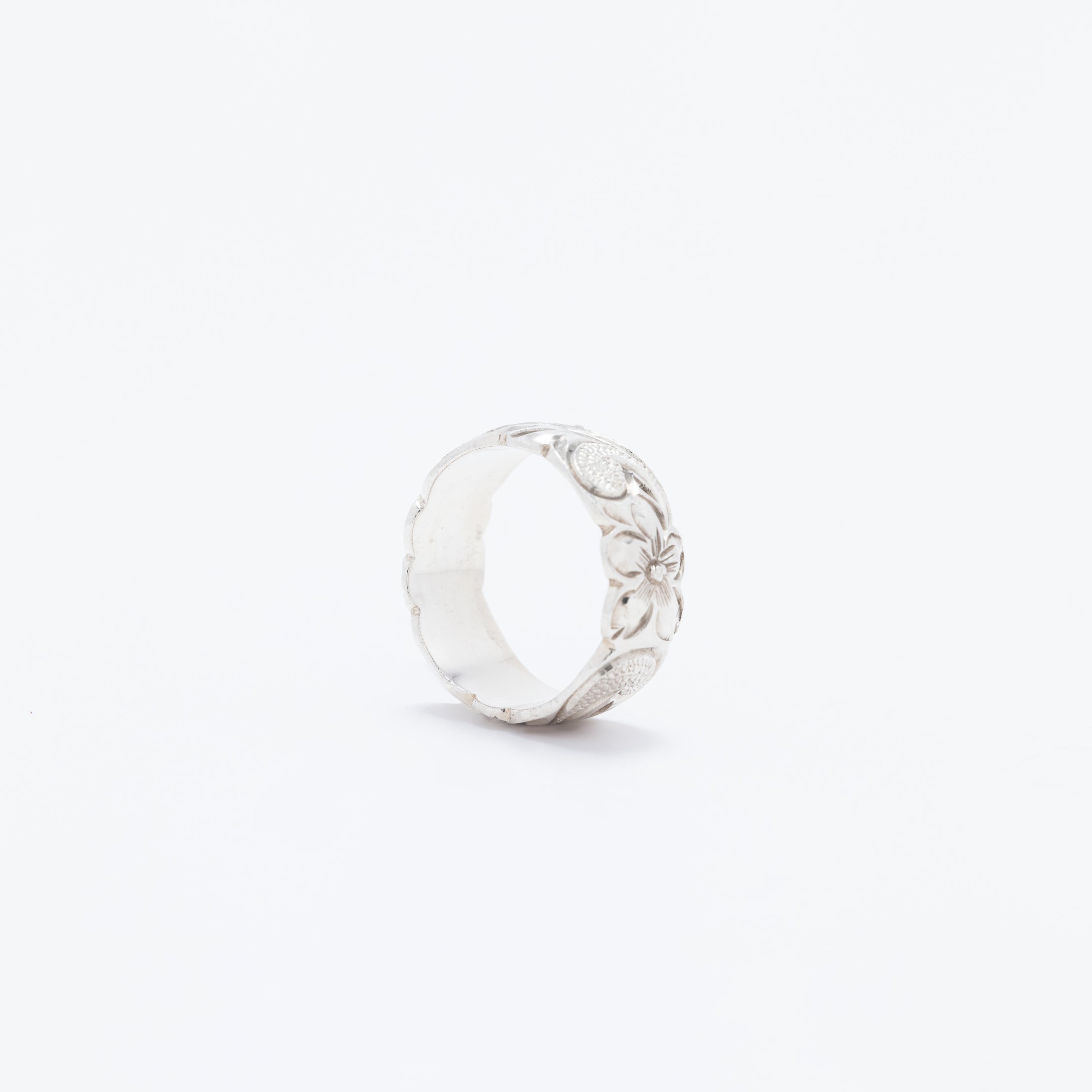 Double Plumeria Heritage Scroll Ring