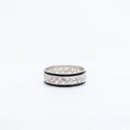 Ti Leaf Cutout Band with Black Enamel