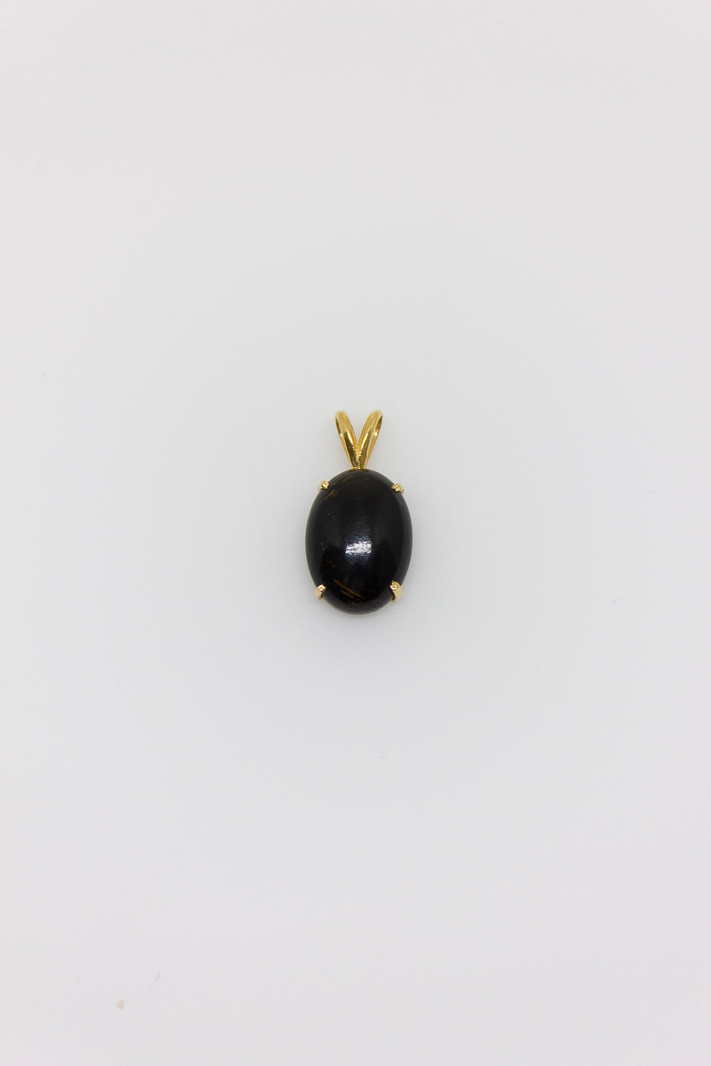 Black Coral Oval Pendant