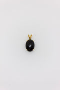 Black Coral Oval Pendant