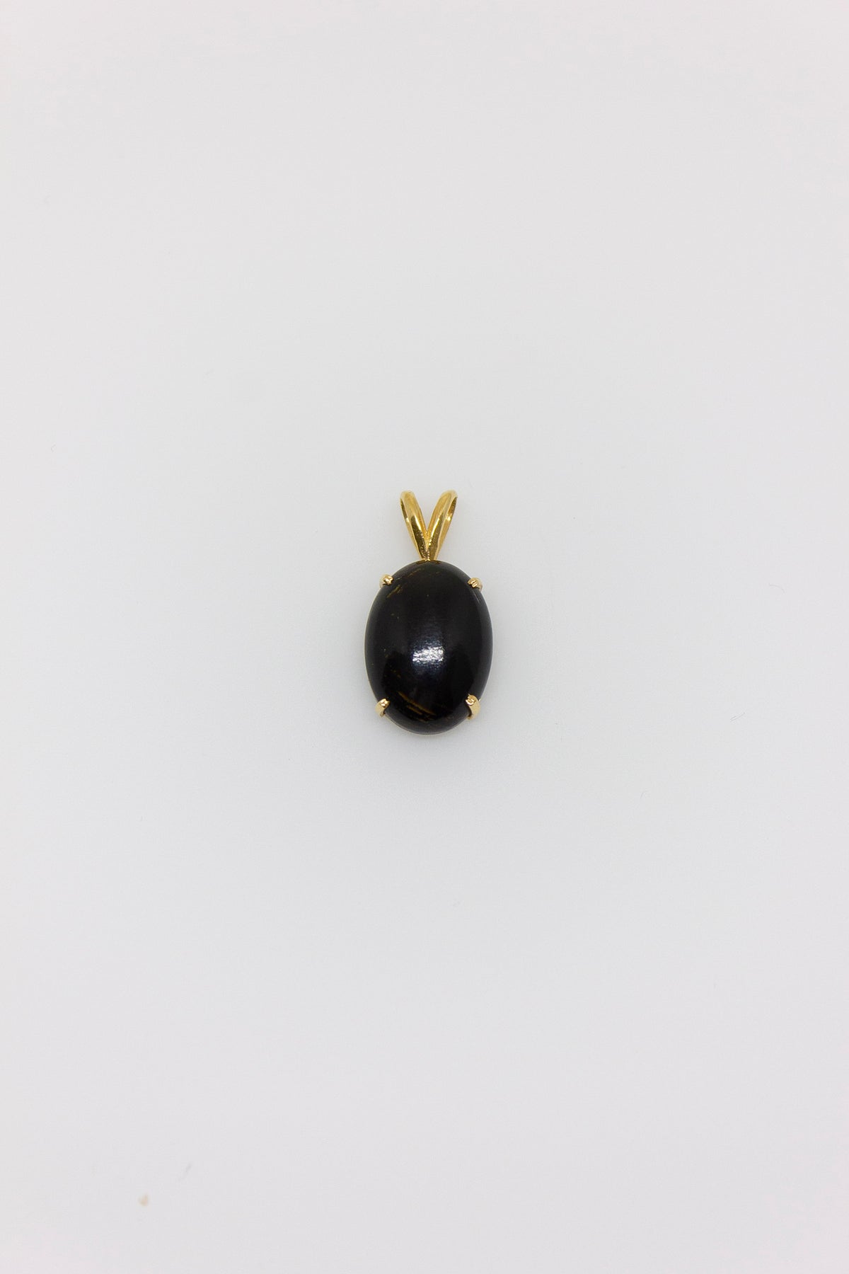 Black Coral Oval Pendant