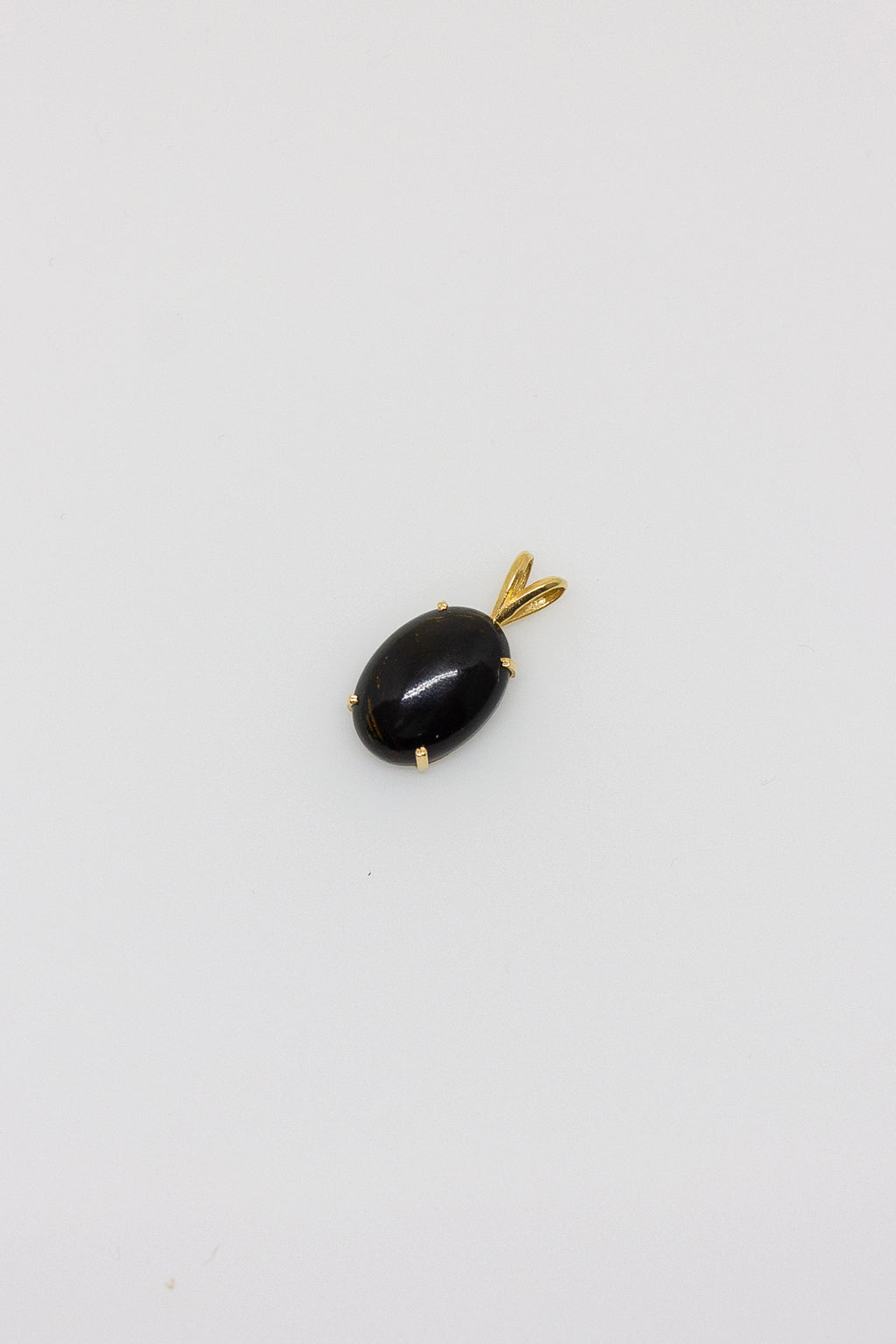 Black Coral Oval Pendant