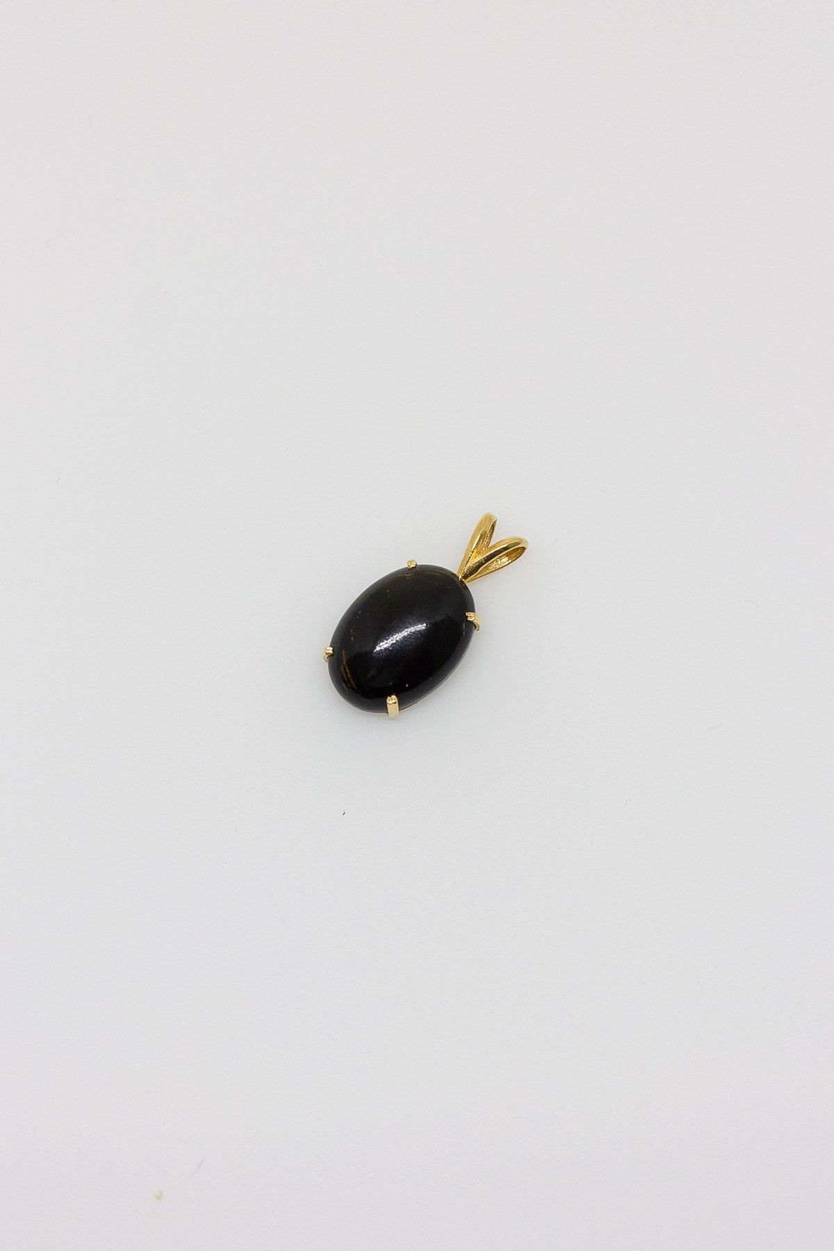 Black Coral Oval Pendant