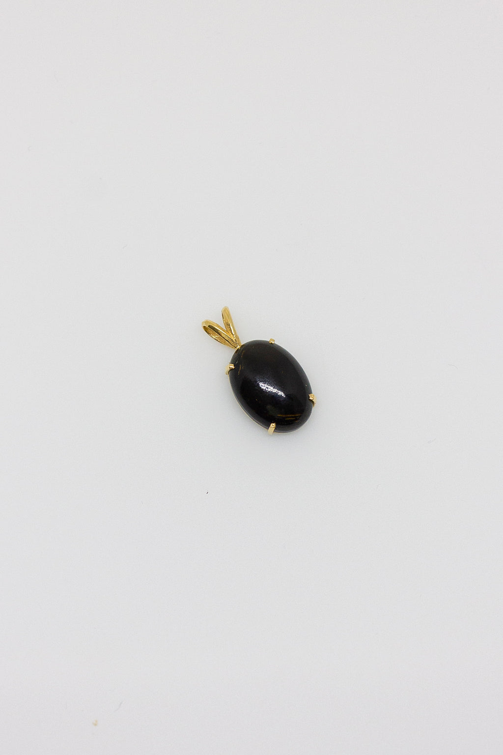Black Coral Oval Pendant