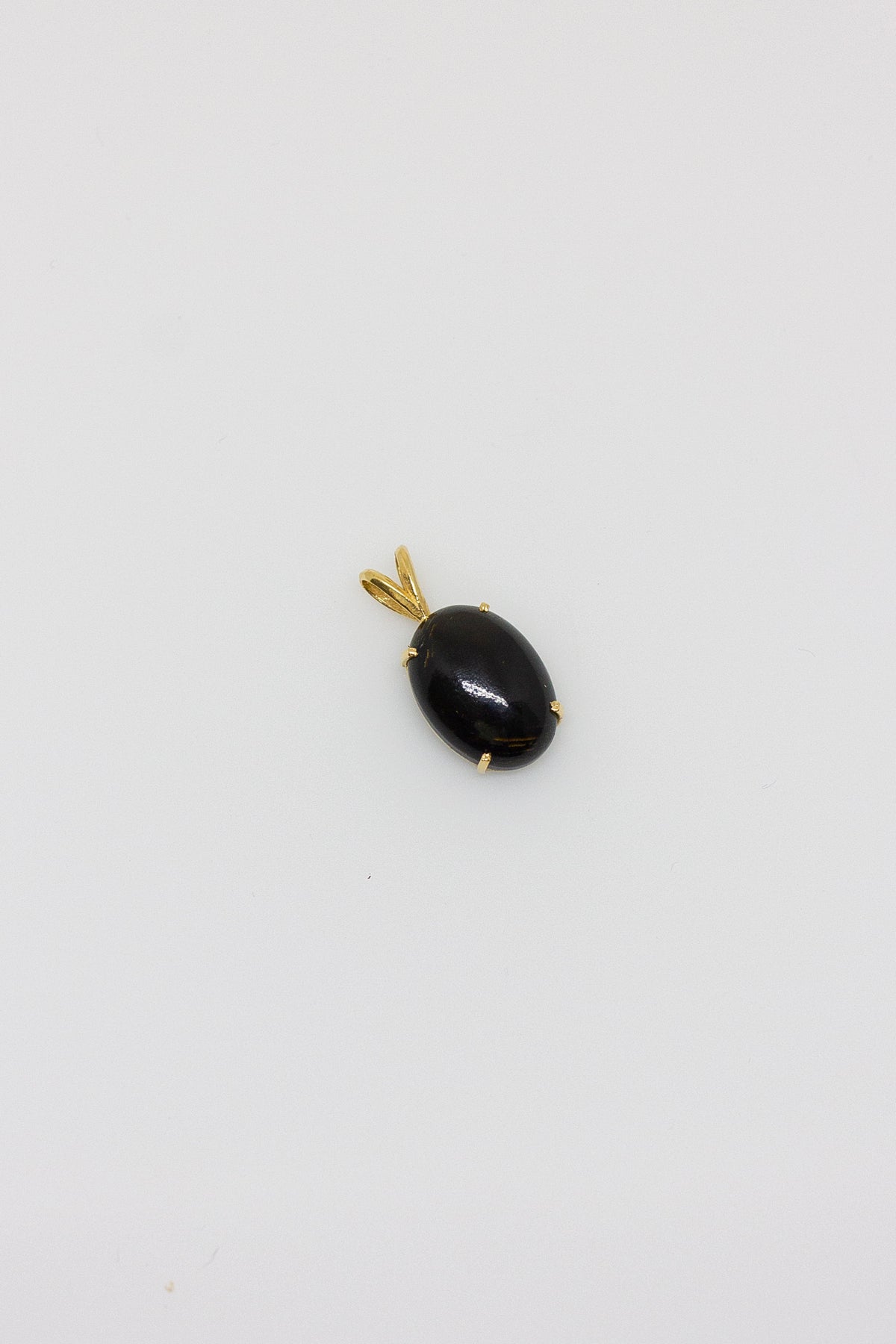 Black Coral Oval Pendant