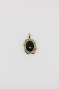 Black Coral Framed Oval Pendant