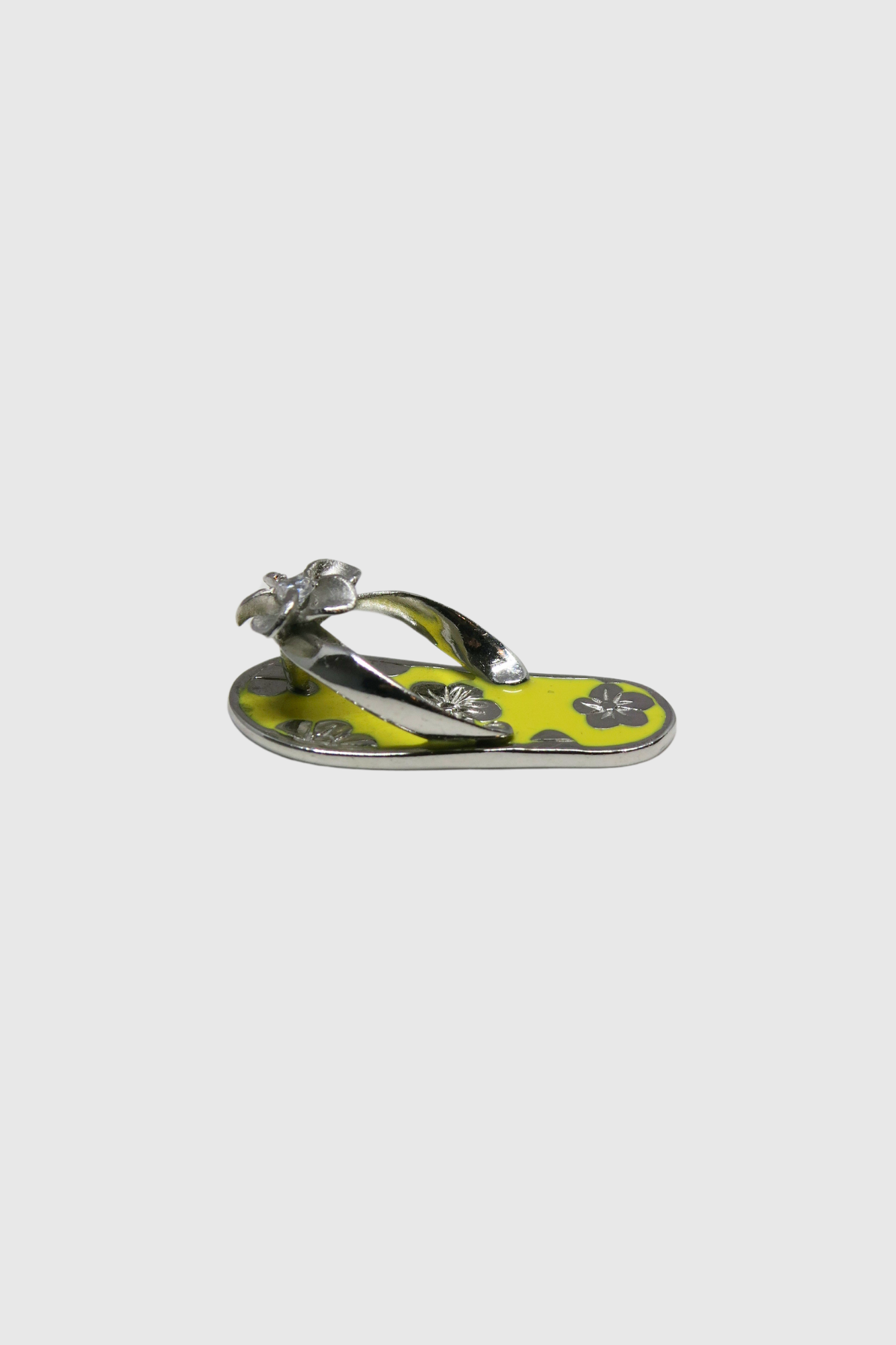 Large Plumeria Slippah Pendant in Pikachu Yellow Enamel