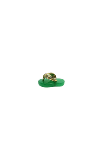 Mini Green Jade Slippah Pendant with Petite Melee Diamonds