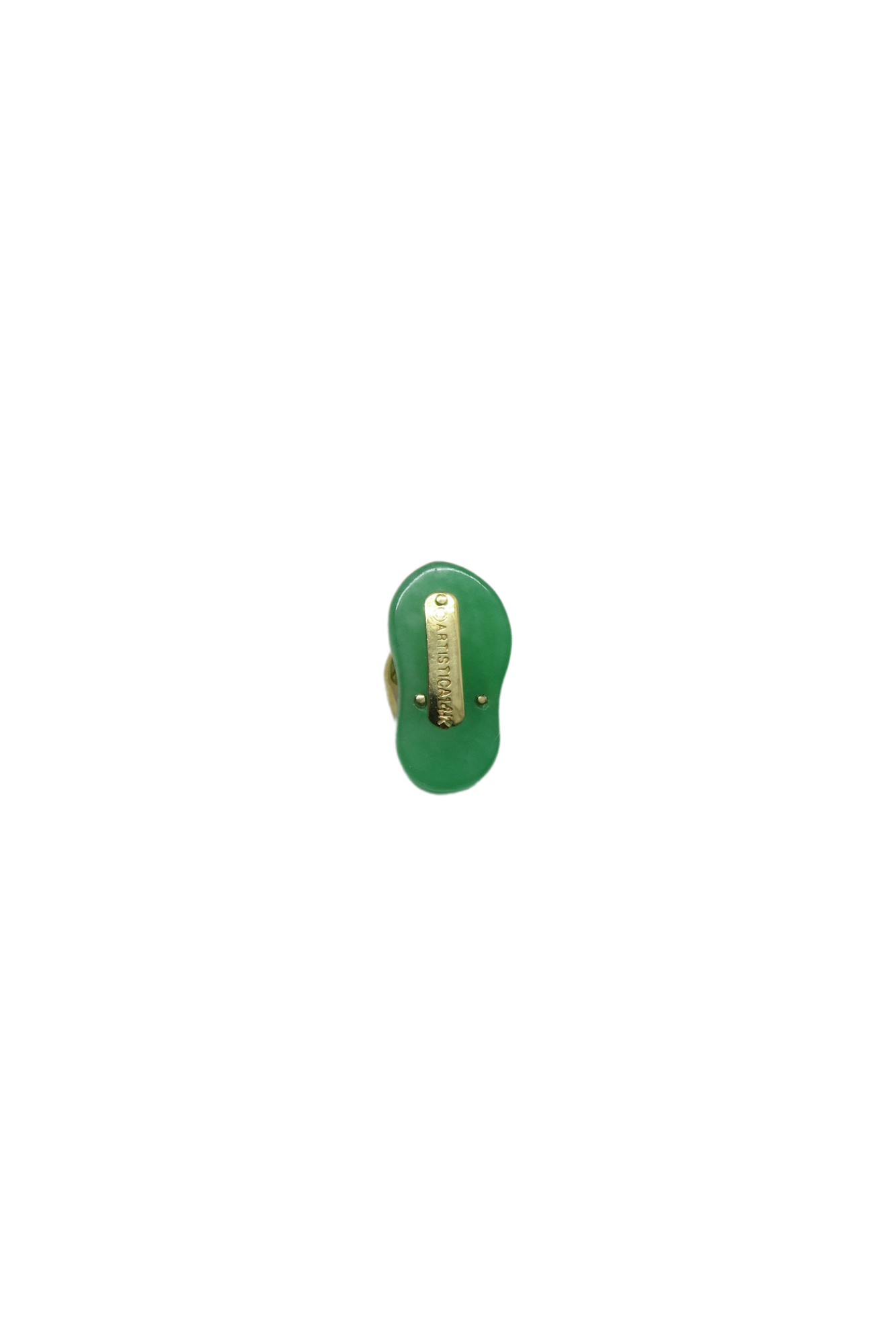 Mini Green Jade Slippah Pendant with Petite Melee Diamonds