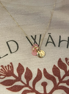 Mini Baby Pink Jade Slippah Pendant with Single Melee Diamond