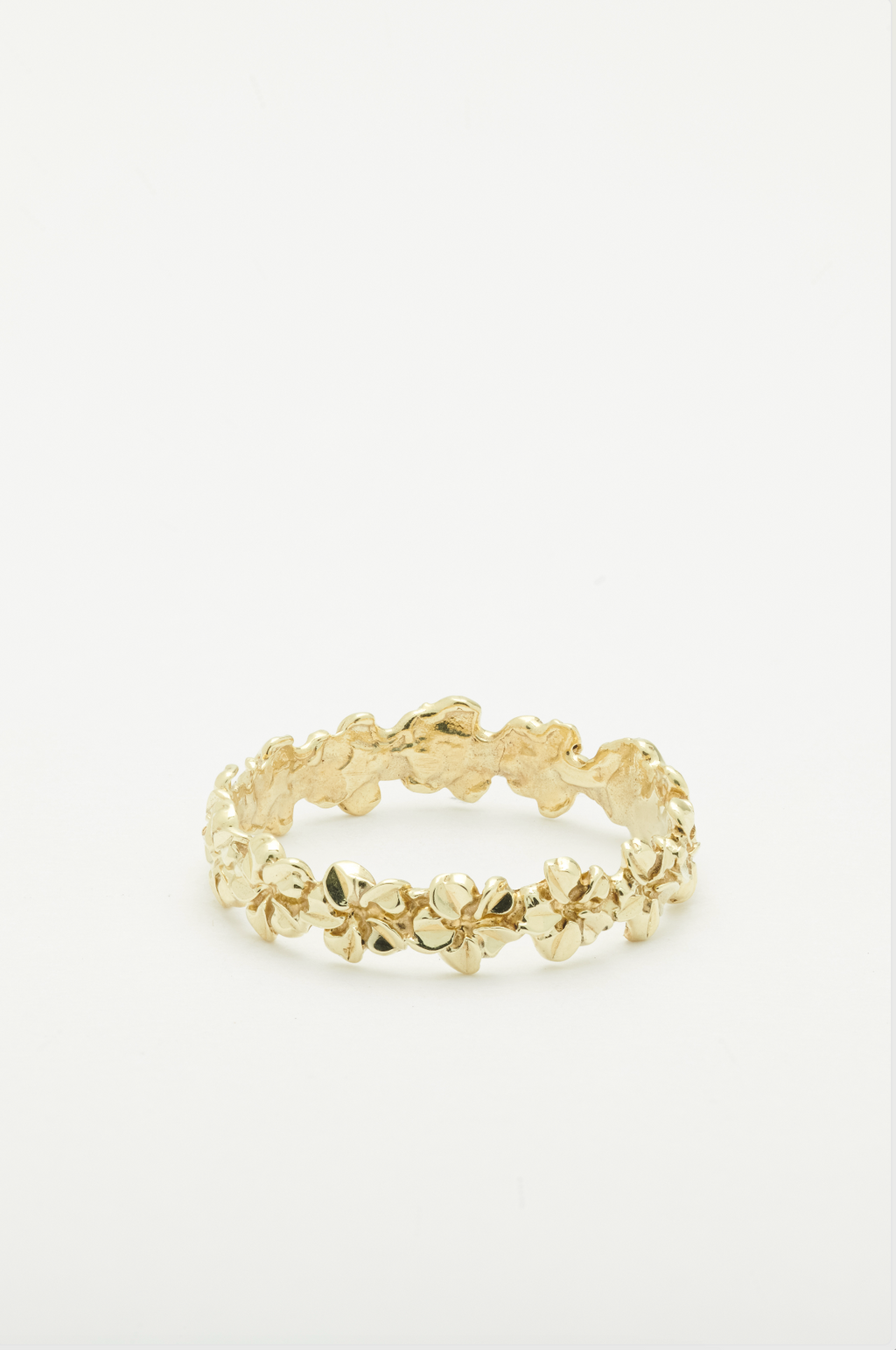 Plumeria Lei Ring in Green Gold [Size 8]