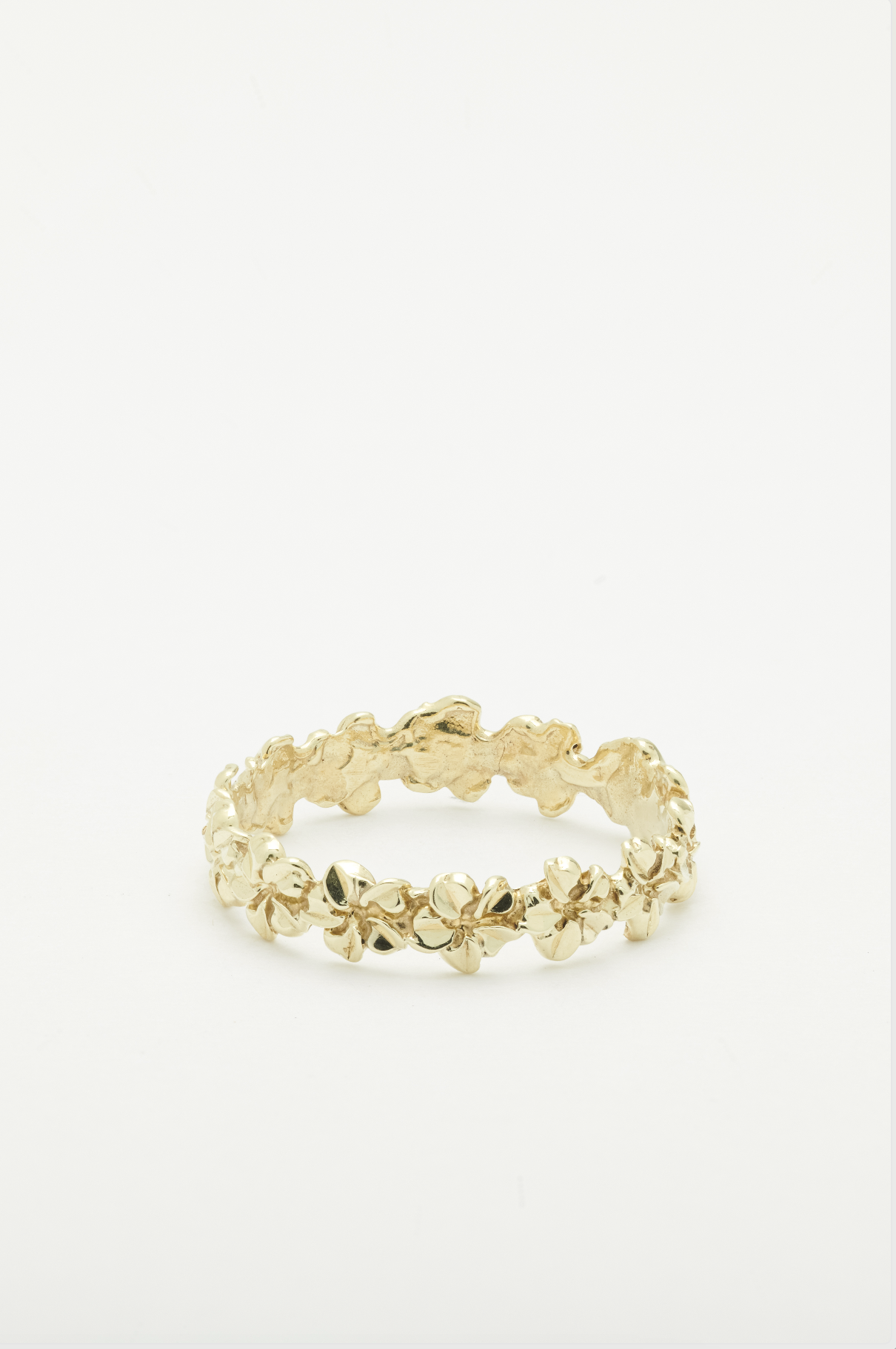 Plumeria Lei Ring in Green Gold [Size 8]