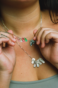 Mini Green Jade Slippah Pendant with Petite Melee Diamonds
