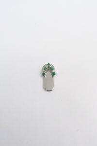 Emerald & Diamond Slippah in White Gold