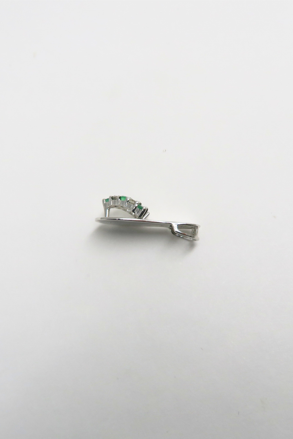 Emerald & Diamond Slippah in White Gold