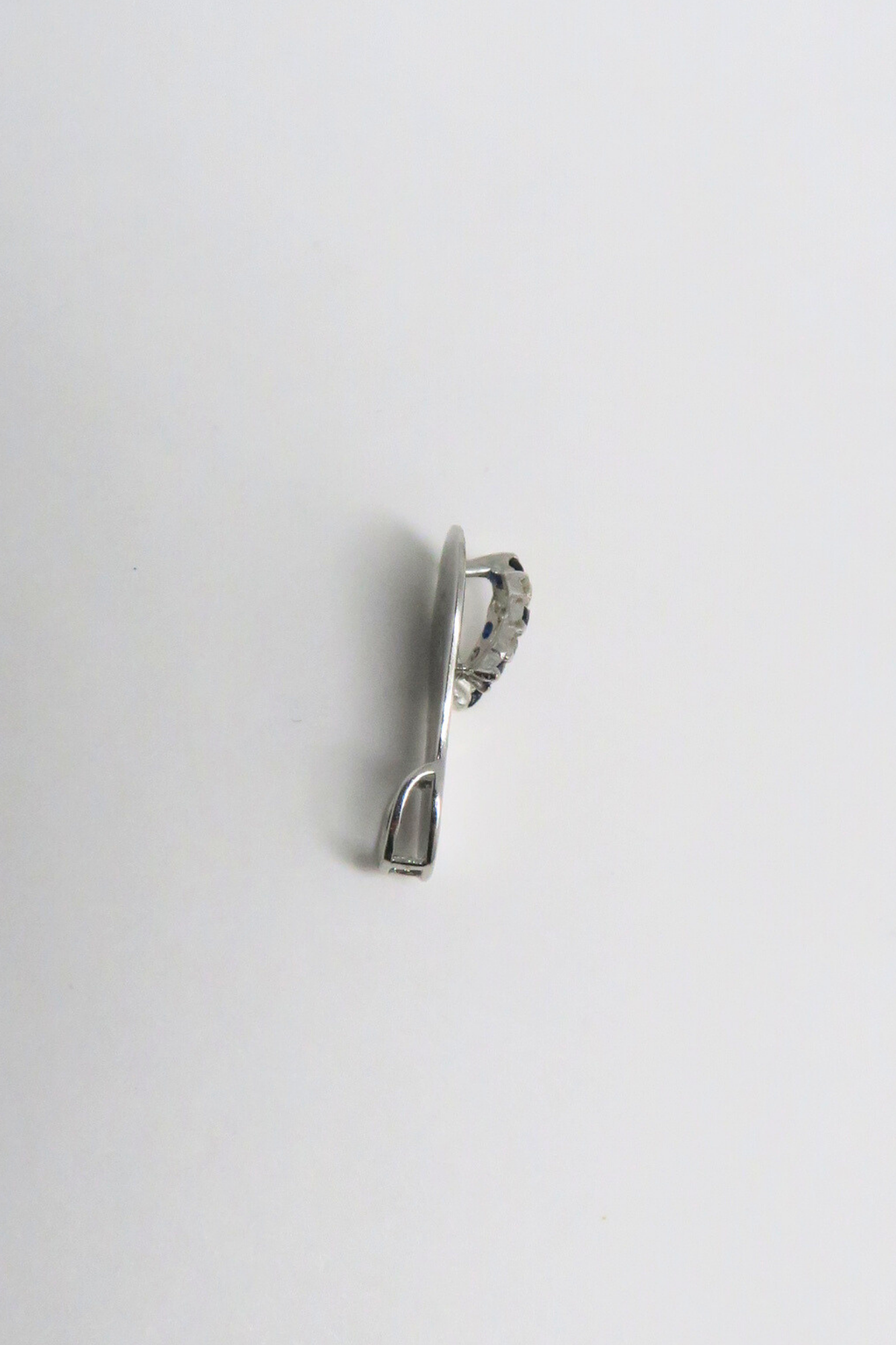 Sapphire & Diamond Slippah in White Gold