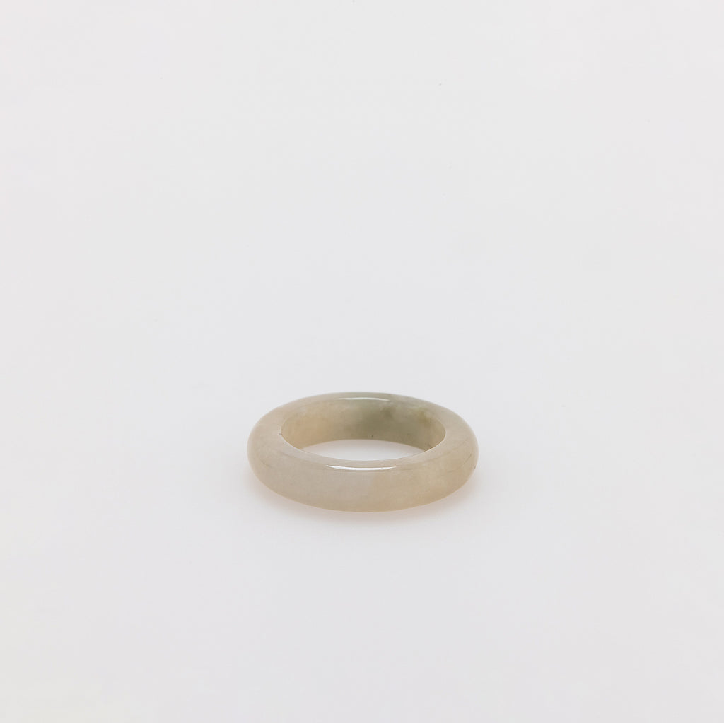 Extra Thin Natural White Jade Ring Band