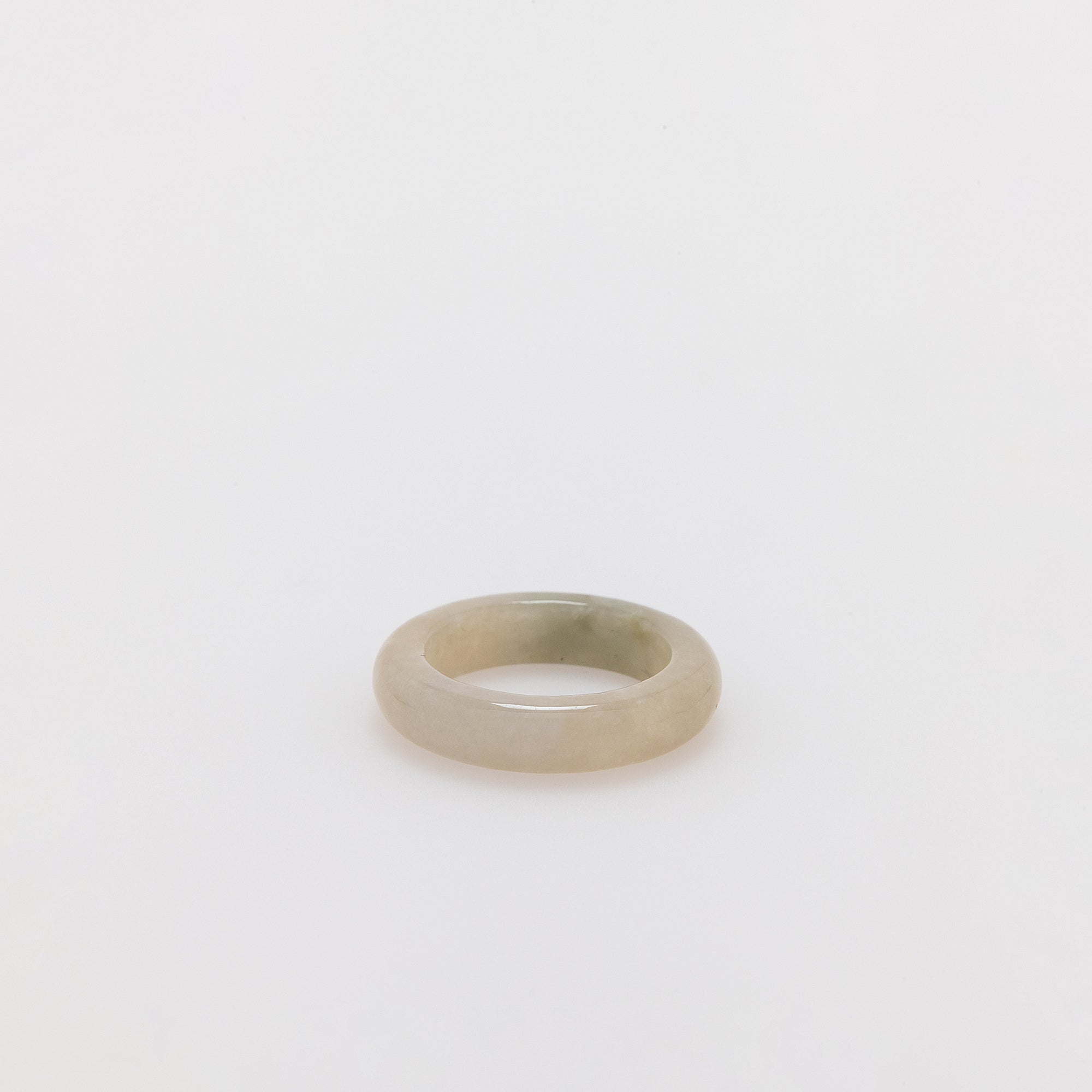 Extra Thin Natural White Jade Ring Band