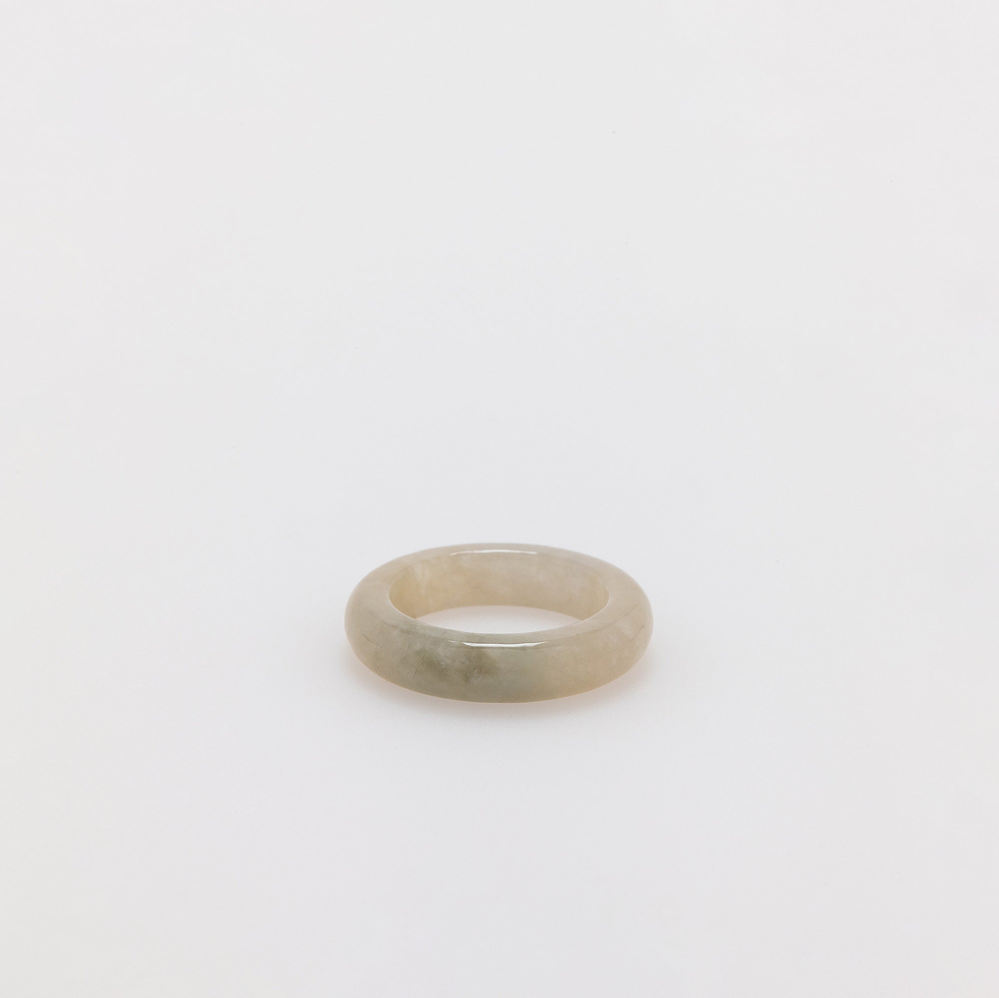 Extra Thin Natural White Jade Ring Band