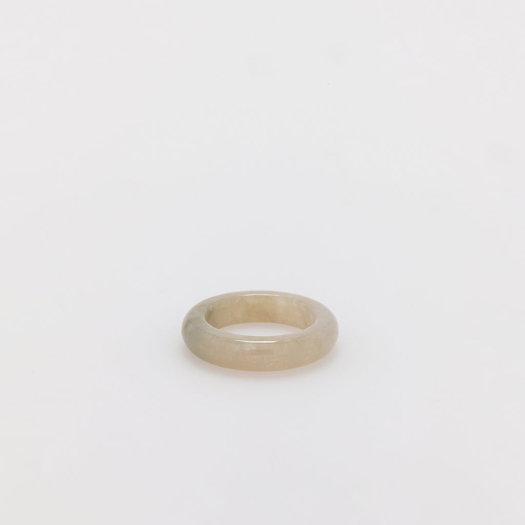 Extra Thin Natural White Jade Ring Band