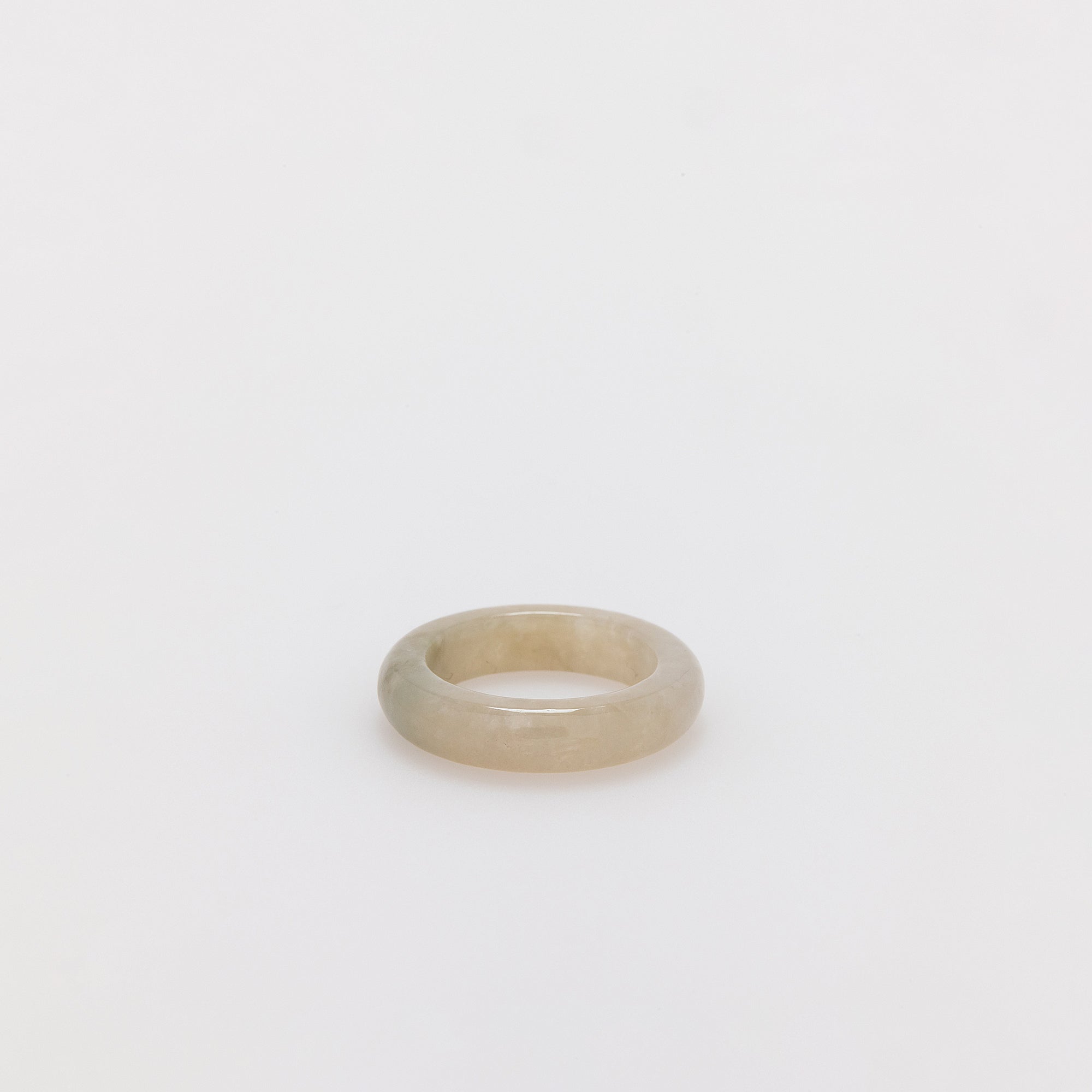 Extra Thin Natural White Jade Ring Band