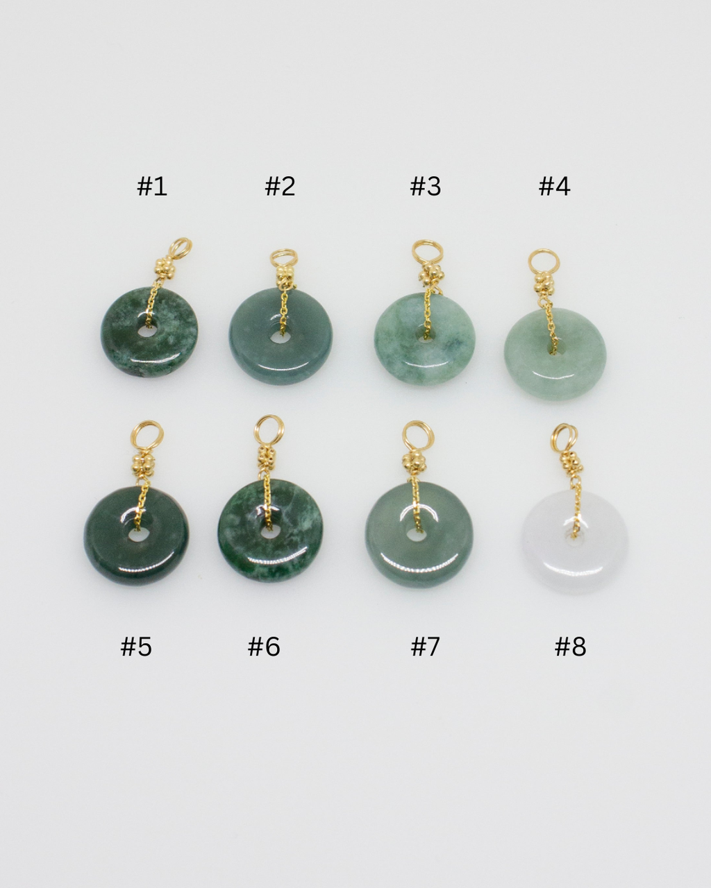 Mini Jade Pendants in 14k Gold