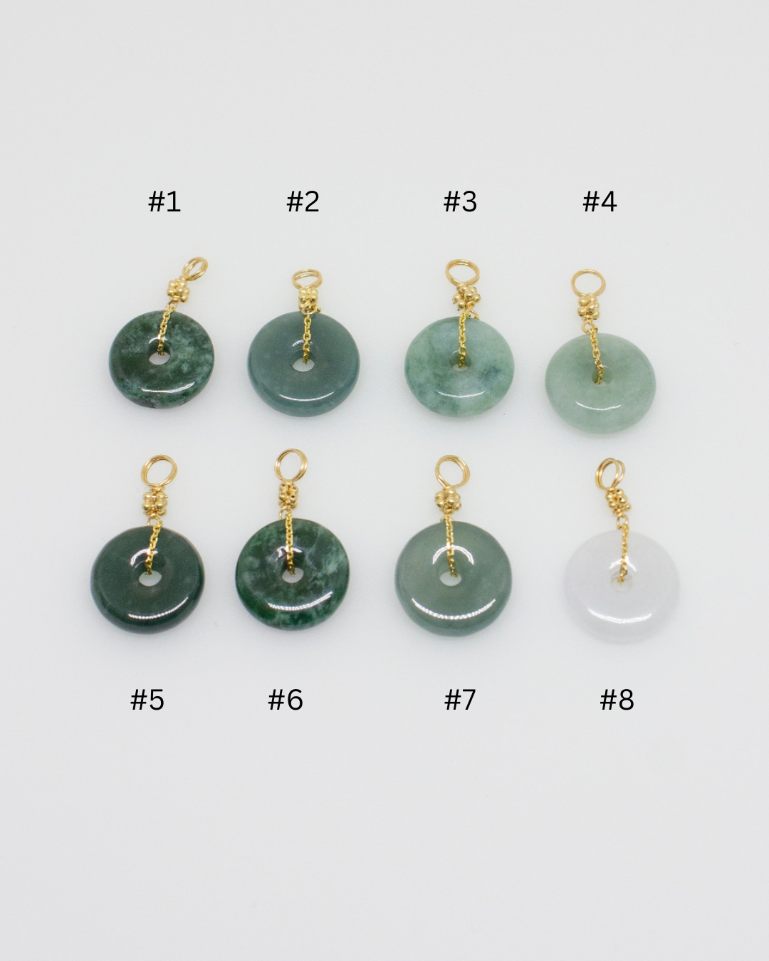 Mini Jade Pendants in 14k Gold