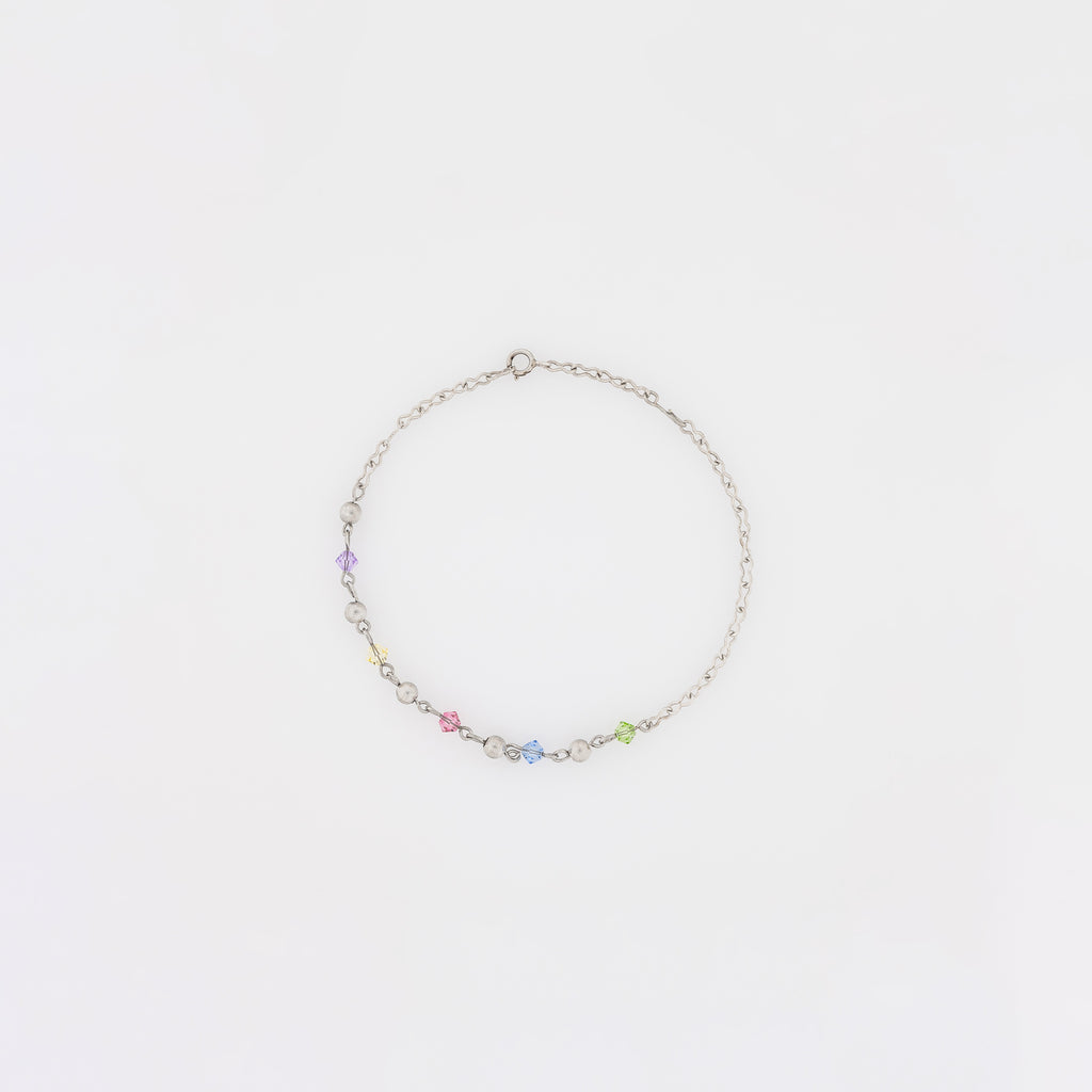 Multicolor Stone with Infinity Links Anklet