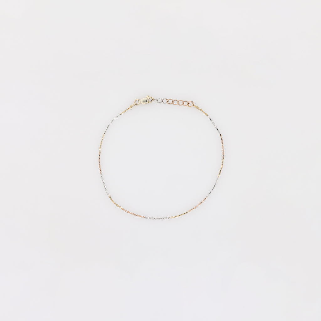 Tricolor Dot Dash Chain Anklet