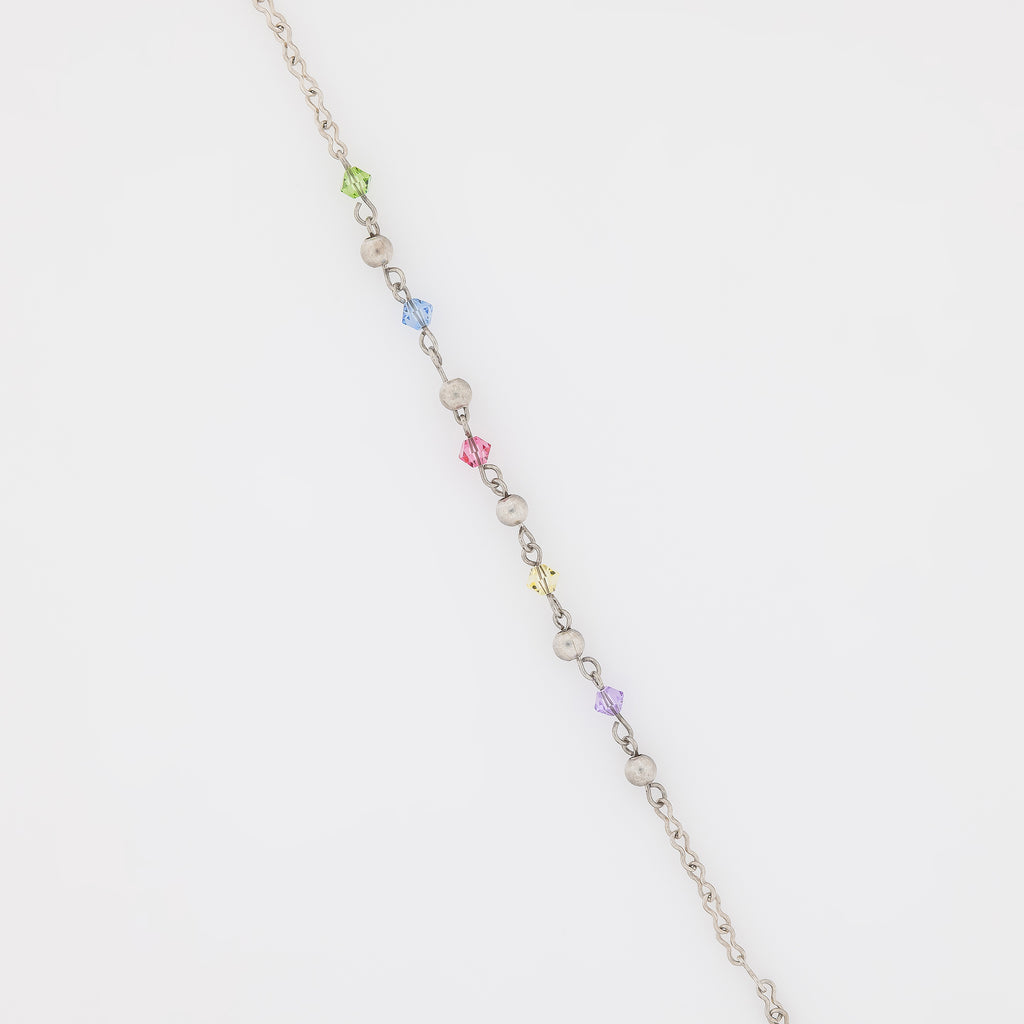 Multicolor Stone with Infinity Links Anklet