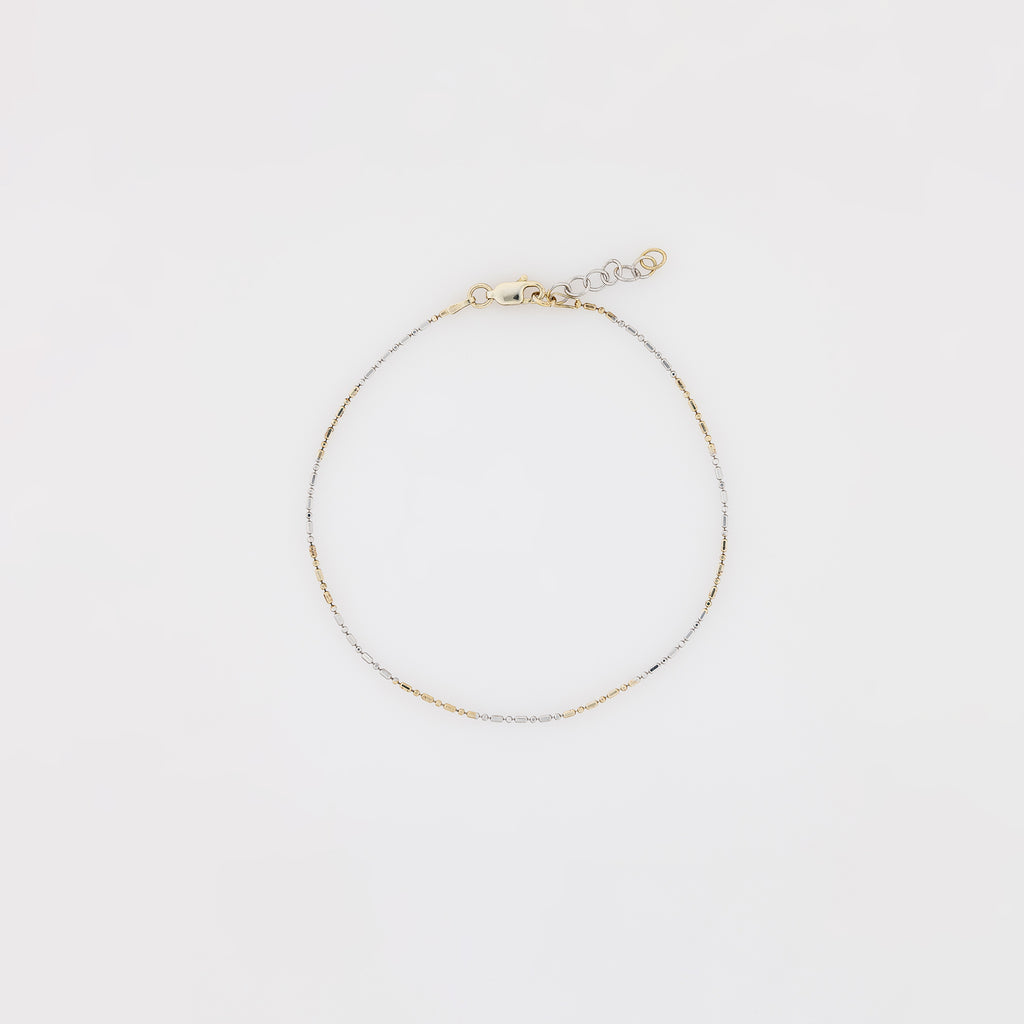 Two-Tone Dot Dash Chain Anklet