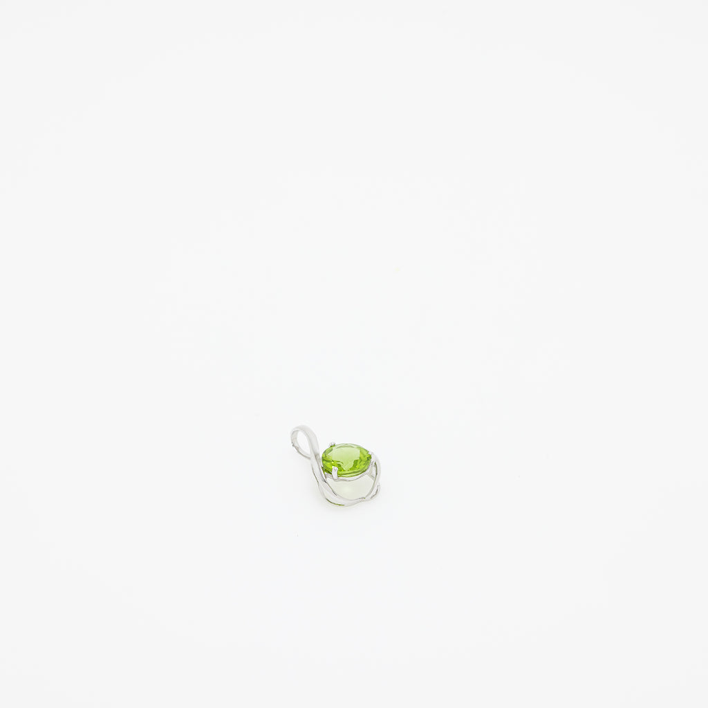 Avery Peridot Teardrop Pendant in 14k White Gold